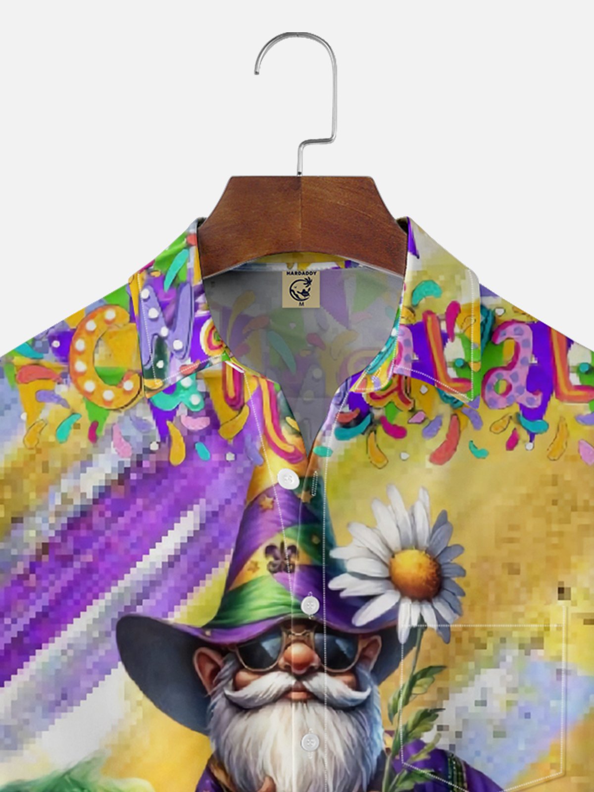 Moisture-wicking Mardi Gras Carnival Gnomes Chest Pocket Casual Shirt