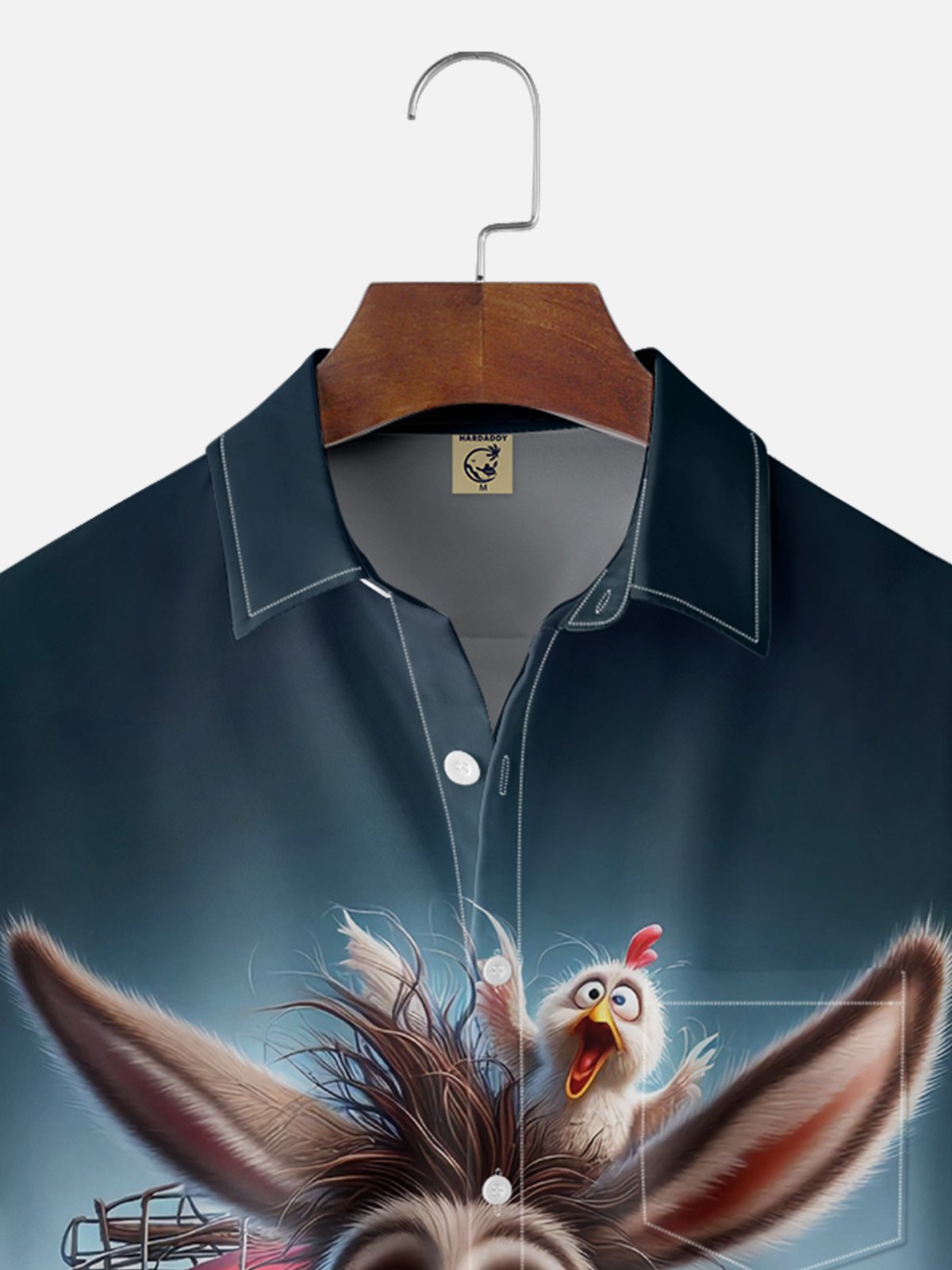 Moisture-wicking Donkey Chicken Chest Pocket Casual Shirt