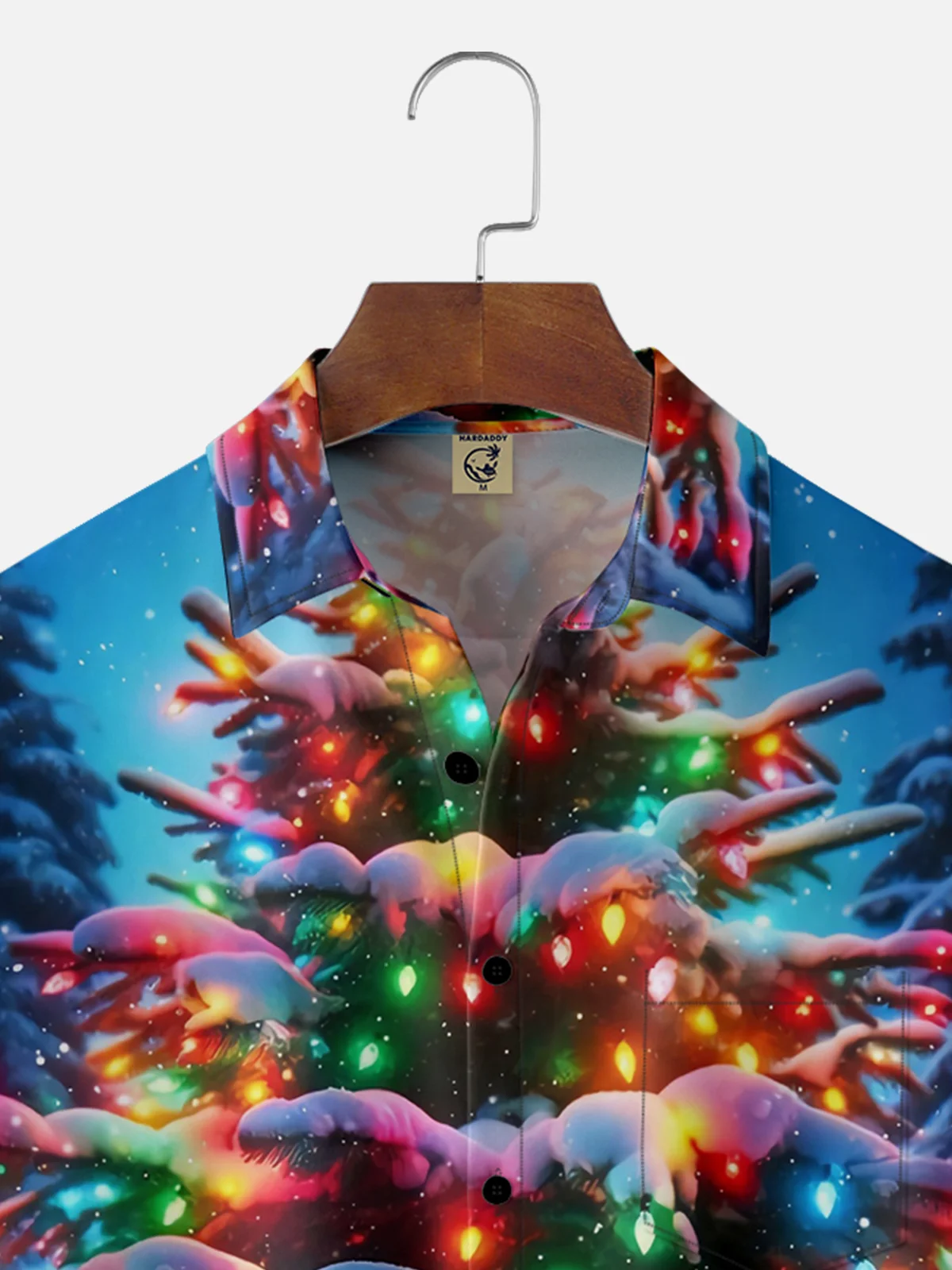 Moisture-wicking Christmas Tree Chest Pocket Holiday Shirt