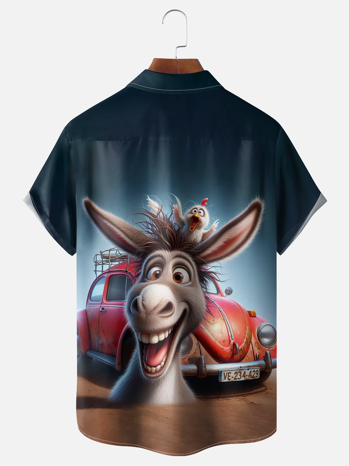 Moisture-wicking Donkey Chicken Chest Pocket Casual Shirt