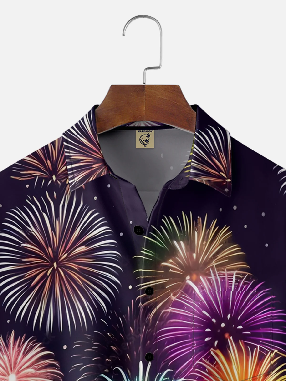 Moisture-wicking Happy New Year Chest Pocket Casual Shirt