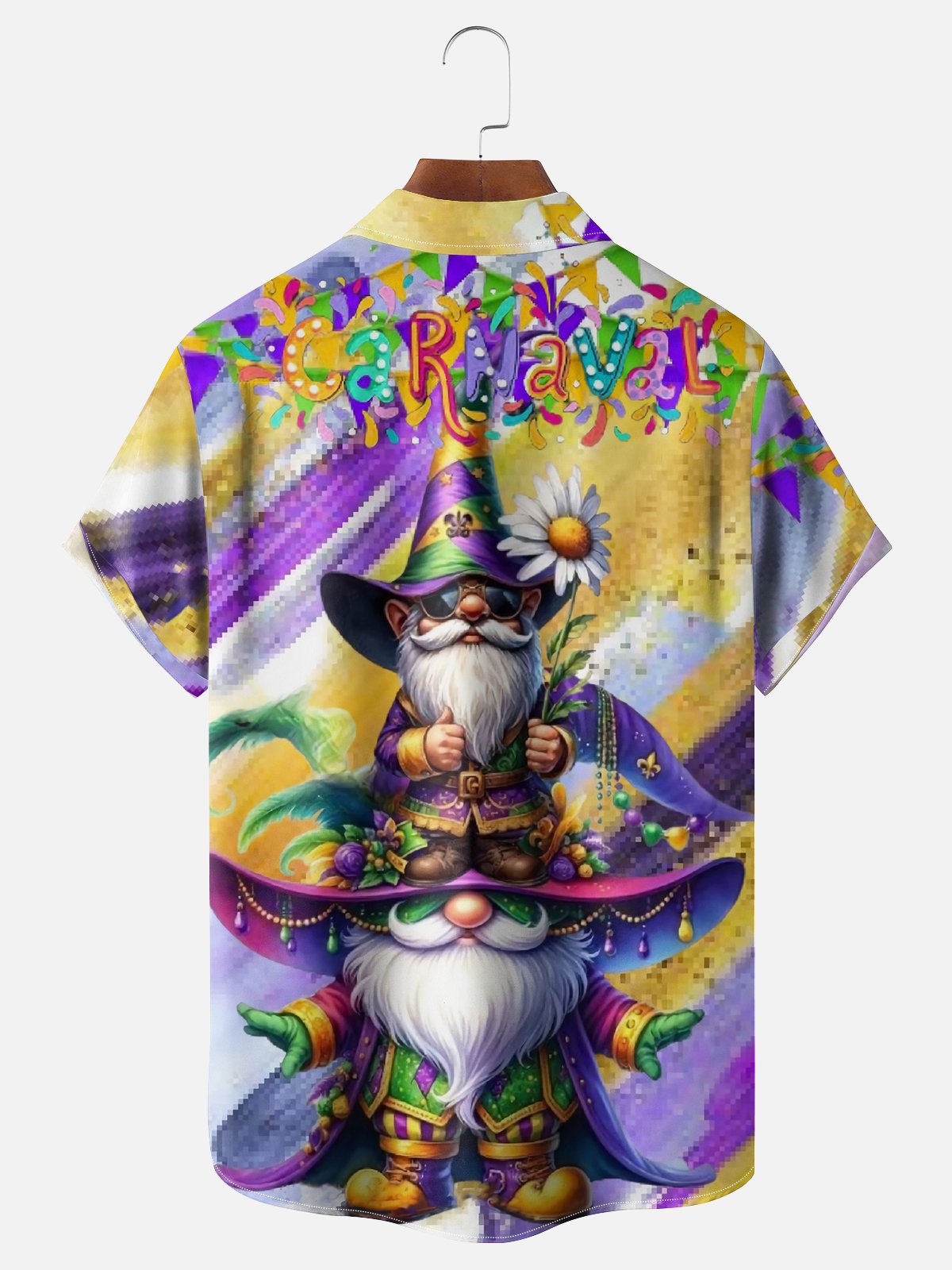 Moisture-wicking Mardi Gras Carnival Gnomes Chest Pocket Casual Shirt