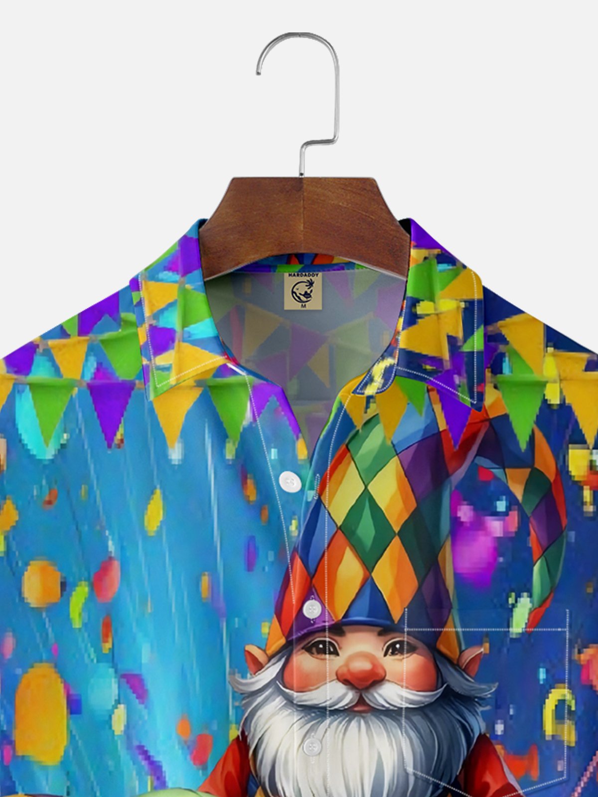 Moisture-wicking Mardi Gras Celebration Gnomes Chest Pocket Holiday Shirt