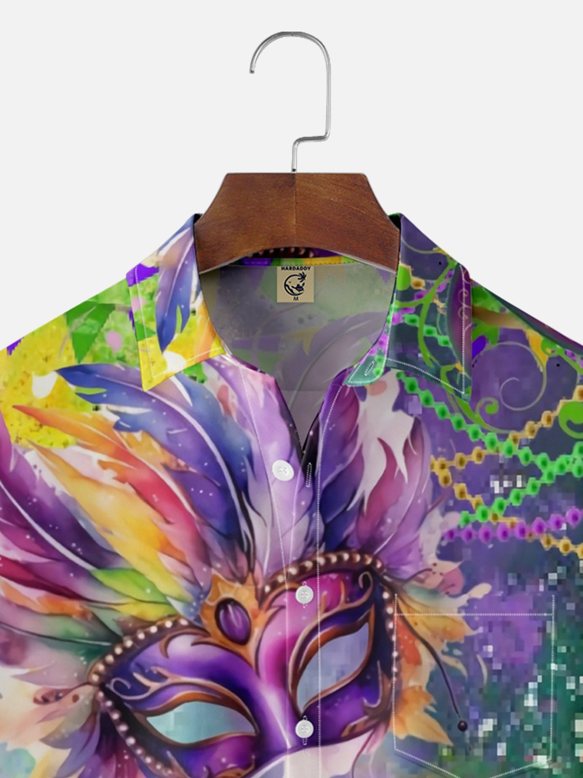 Moisture-wicking Mardi Gras Mask Gnomes Chest Pocket Casual Shirt