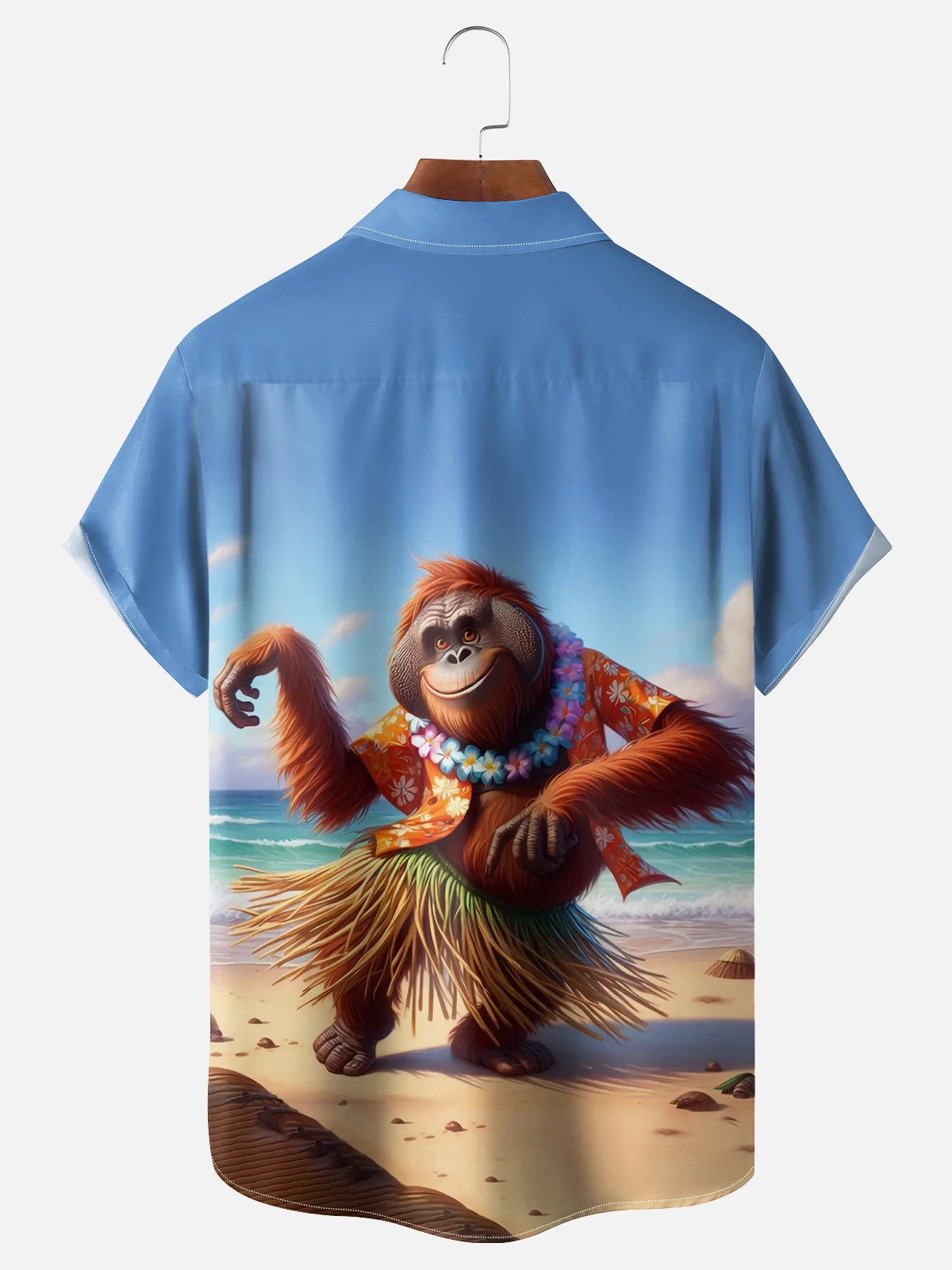 Moisture-wicking Orangutan Apes Chest Pocket Hawaiian Shirt