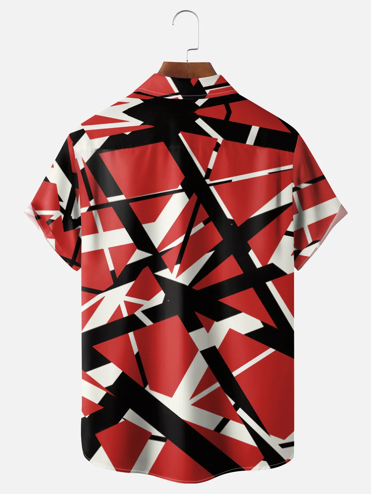 Moisture Wicking Abstract Geometric lines Chest Pocket Casual Shirt