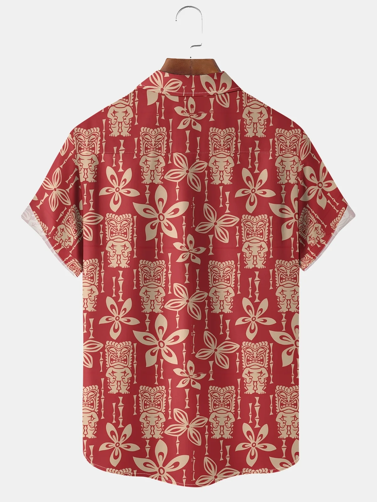 Moisture-wicking Tiki Chest Pocket Hawaiian Shirt