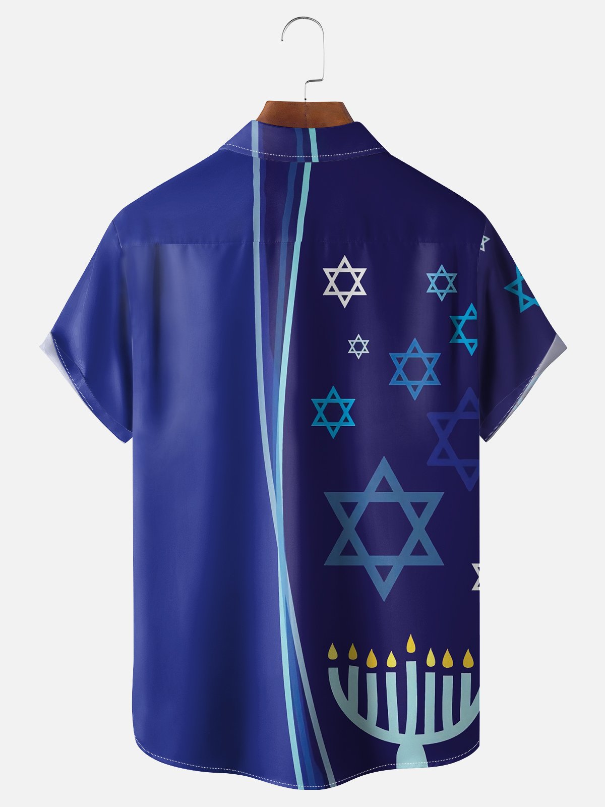 Moisture Wicking Hanukkah Chest Pocket Casual Shirt