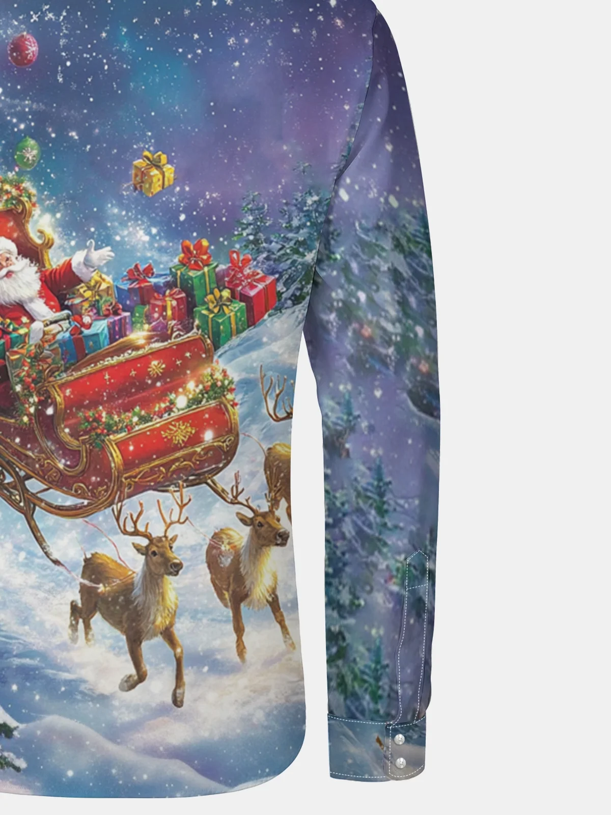 Christmas Santa Claus Long Sleeve Casual Dress Shirt