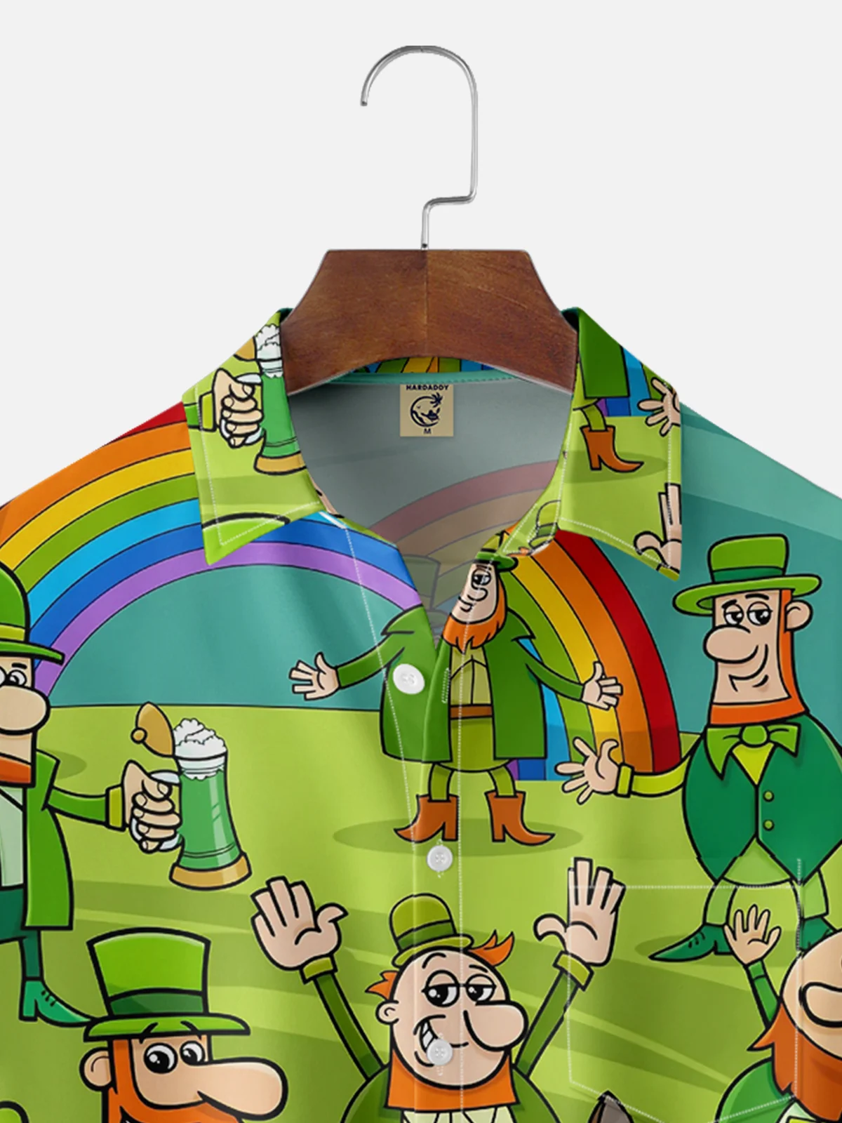 Moisture Wicking St. Patrick's Day Gnome Chest Pocket Casual Shirt