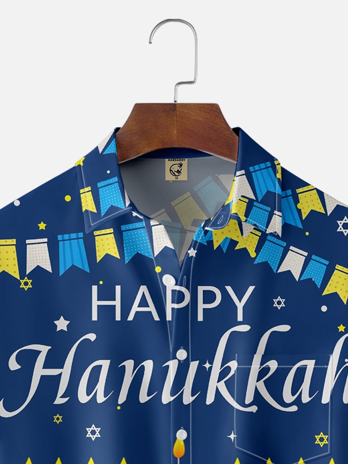 Moisture Wicking Hanukkah Chest Pocket Casual Shirt