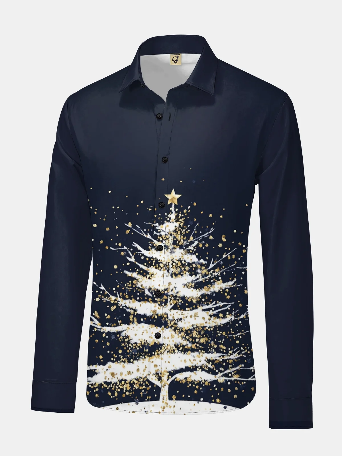 Christmas Tree Long Sleeve Casual Dress Shirt