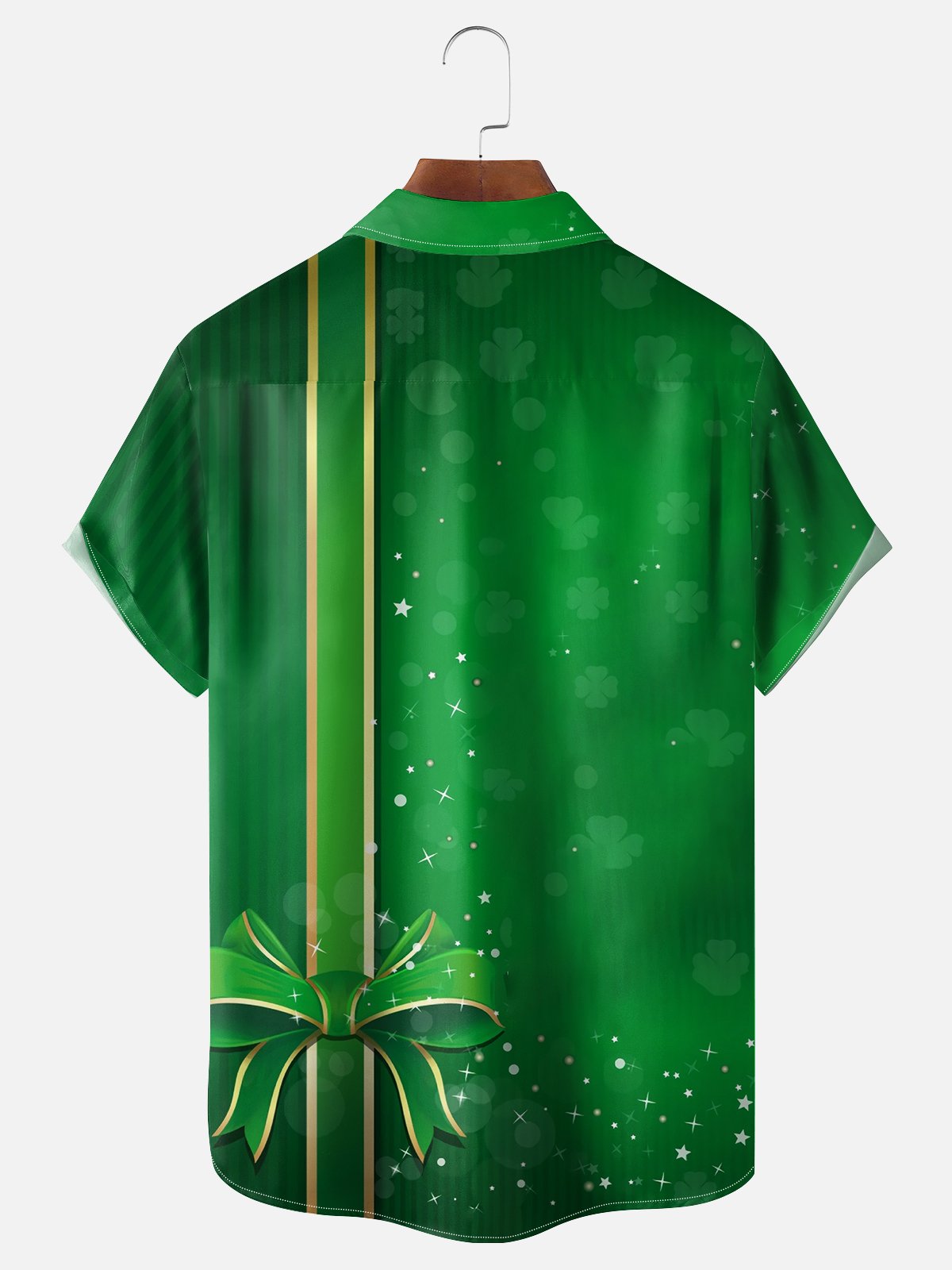 Moisture Wicking St. Patrick's Day Gnome Chest Pocket Casual Shirt