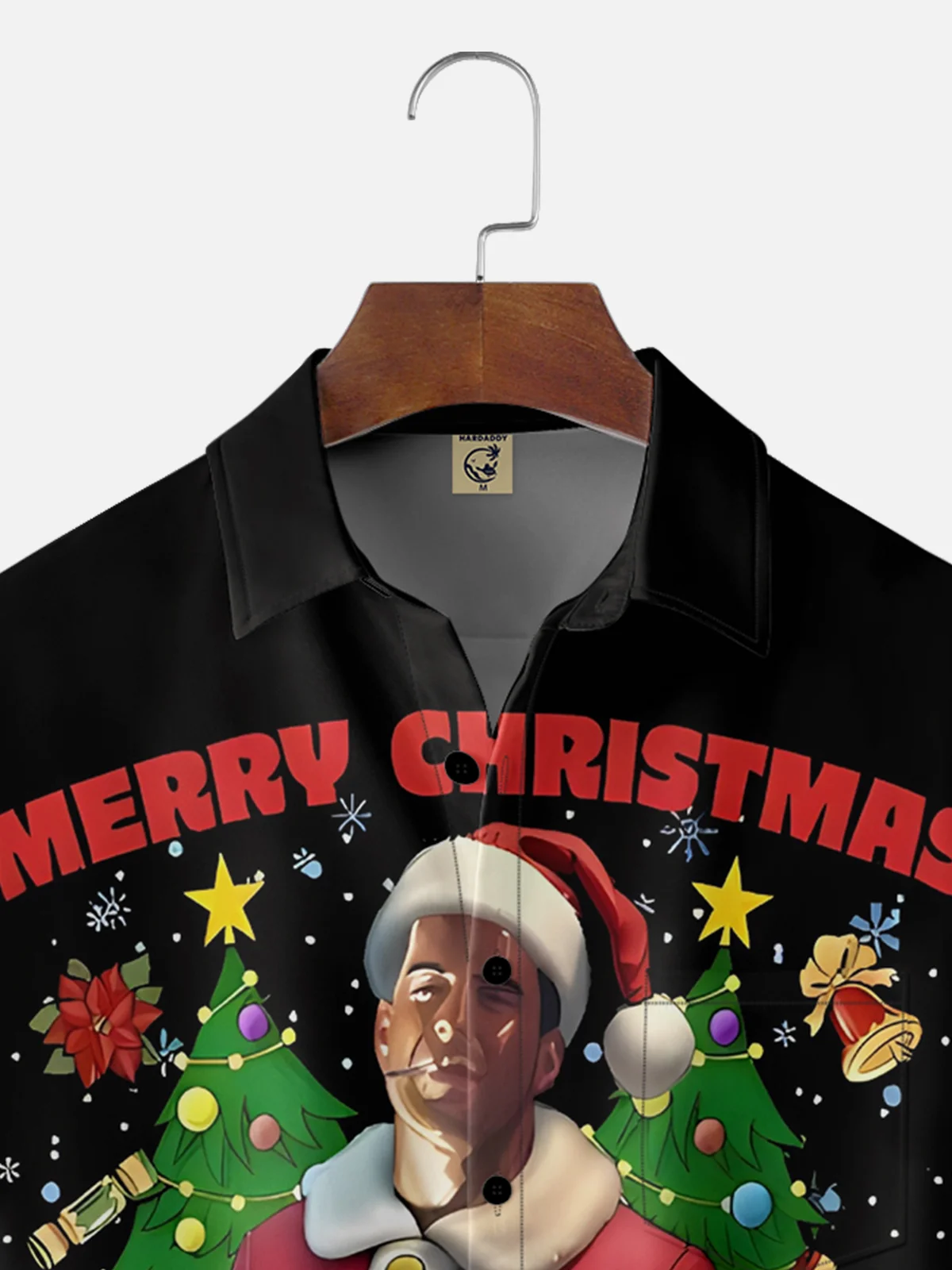 Moisture Wicking Christmas Die Hard Chest Pocket Casual Shirt