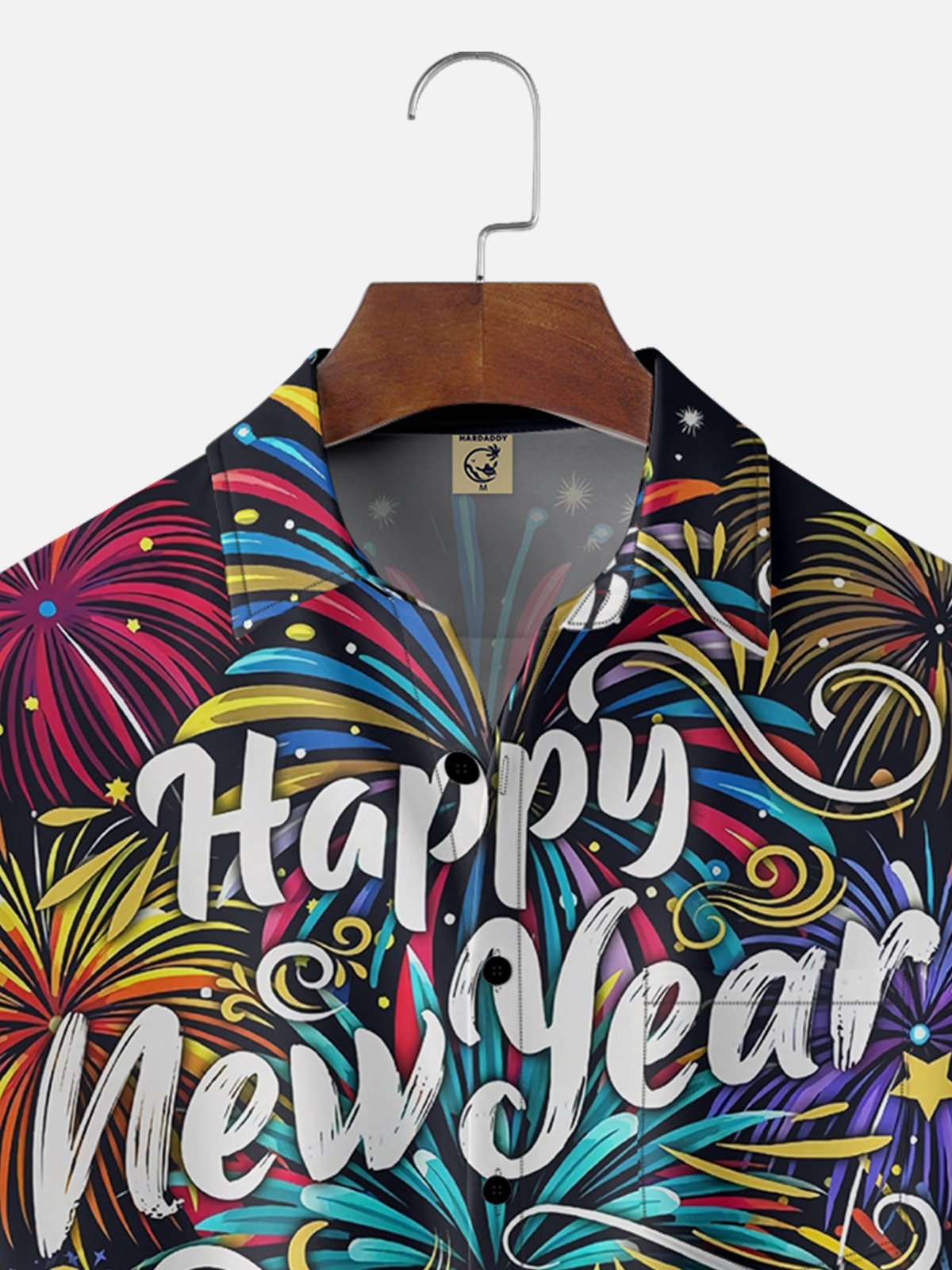 Moisture Wicking Happy New Year Chest Pocket Casual Shirt