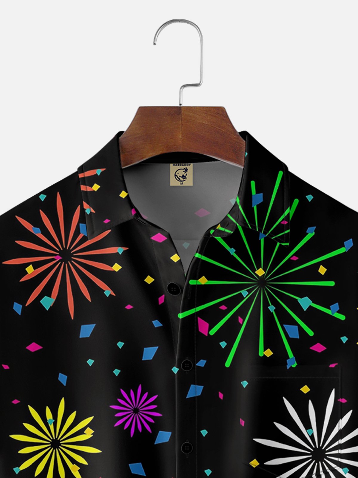 Moisture Wicking Happy New Year Chest Pocket Casual Shirt