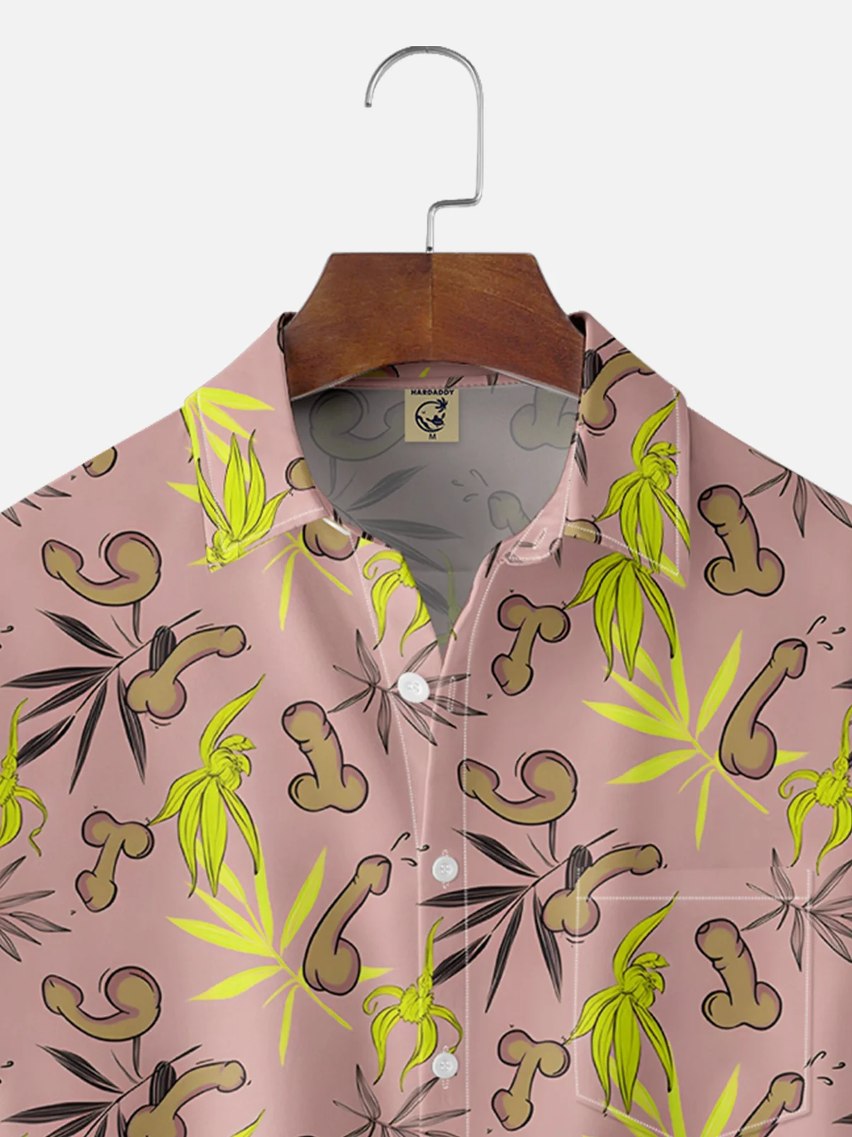 Moisture Wicking Ugly Hawaii Plants Chest Pocket Casual Shirts