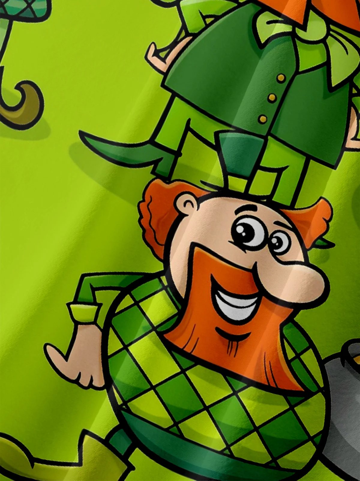 Moisture Wicking St. Patrick's Day Gnome Chest Pocket Casual Shirt