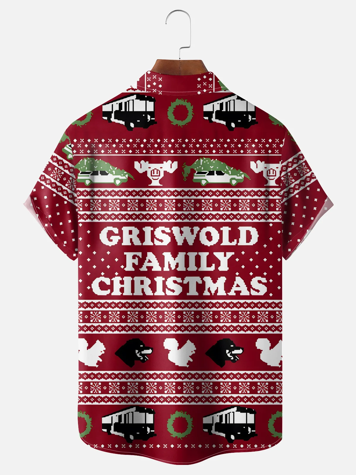 Moisture Wicking Christmas Griswold Chest Pocket Casual Shirt