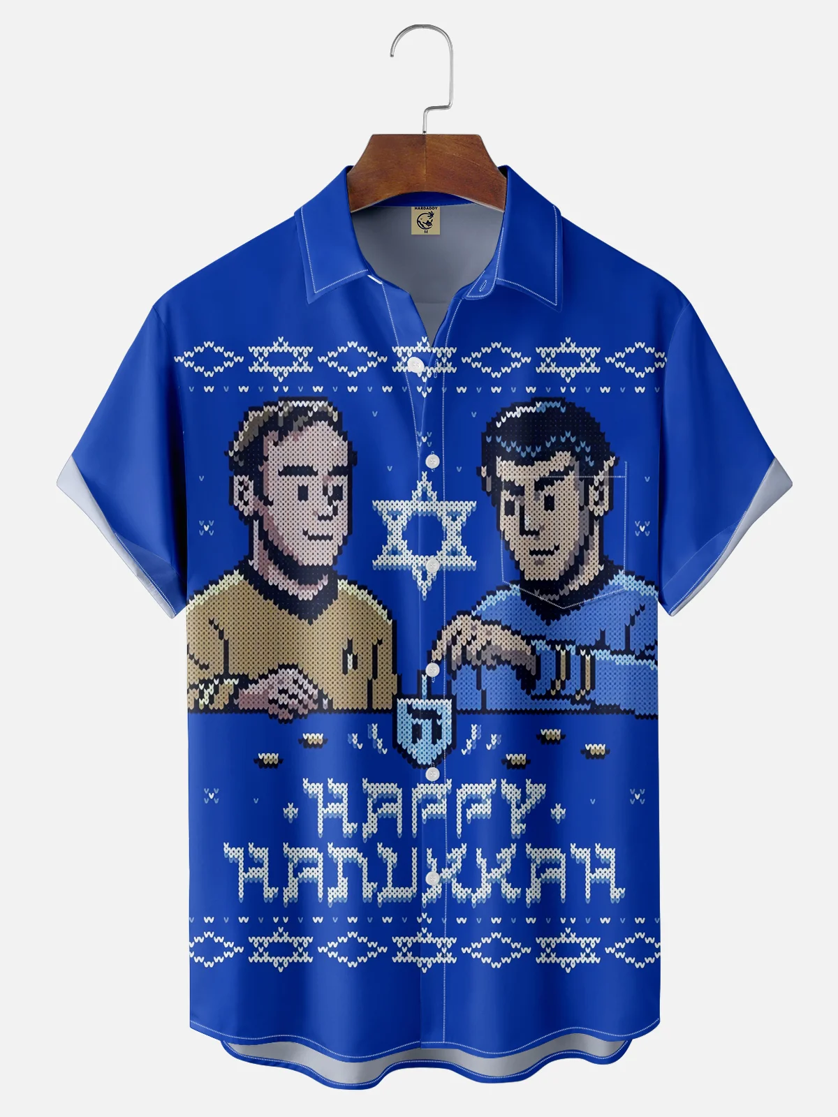 Moisture Wicking Hanukkah Chest Pocket Casual Shirt