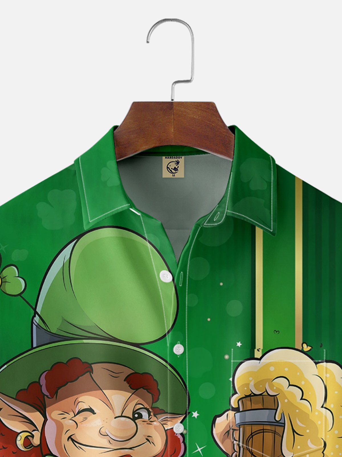 Moisture Wicking St. Patrick's Day Gnome Chest Pocket Casual Shirt