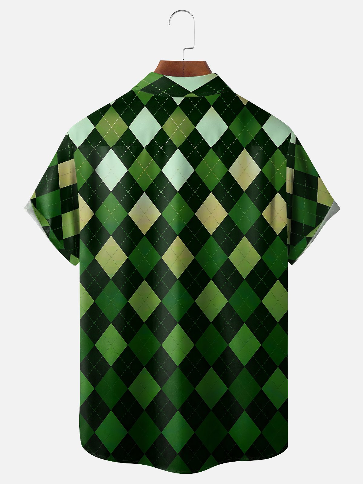 Moisture-wicking St. Patrick's Day Art Illustration Chest Pocket Bowling Shirt