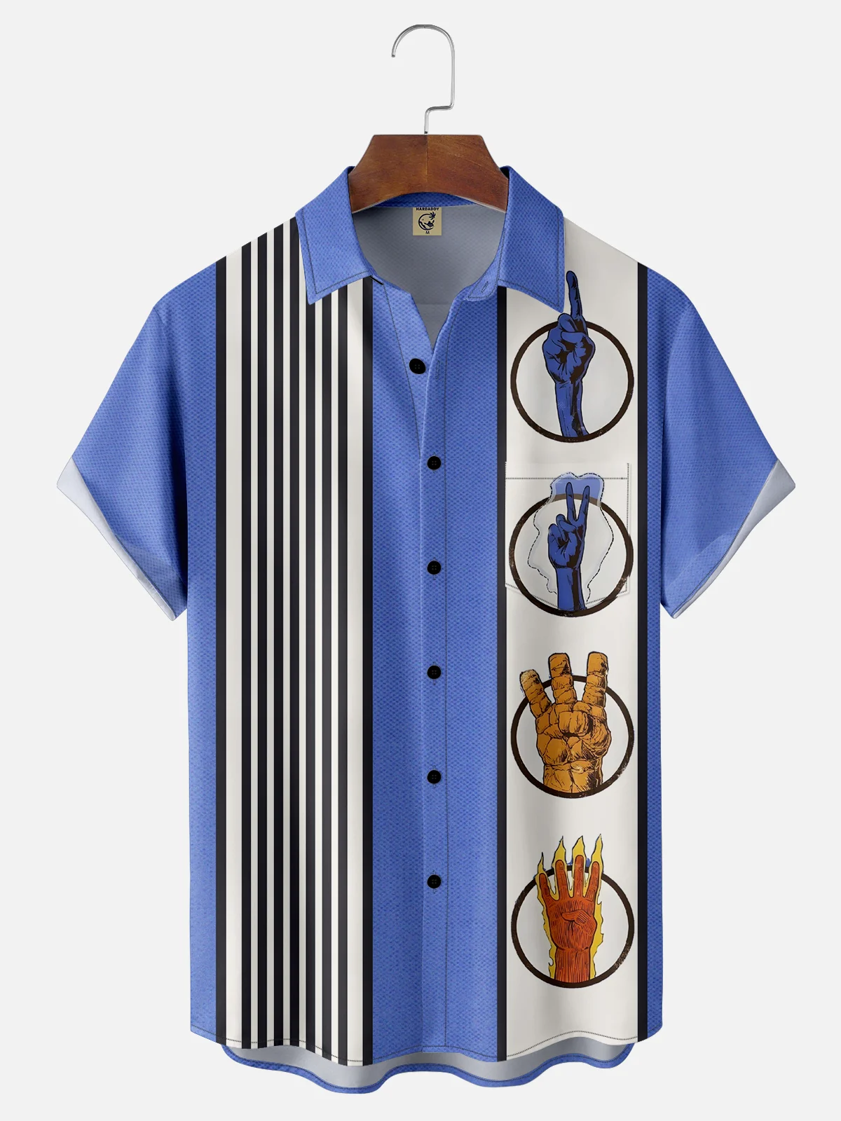 Moisture-wicking Movie Art Fantastic Chest Pocket Bowling Shirt