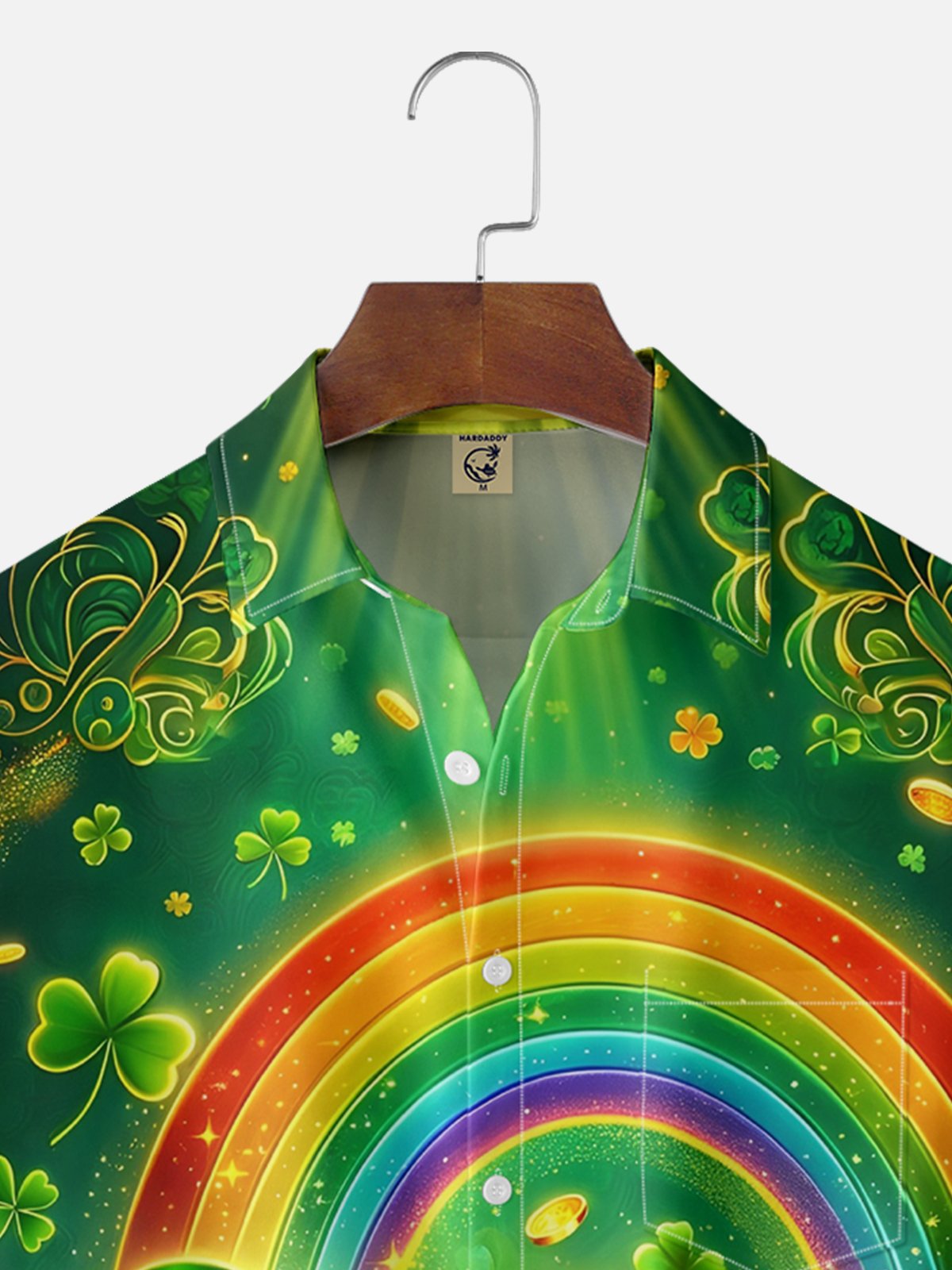 Moisture-wicking St Patricks Day Shamrock Chest Pocket Casual Shirt