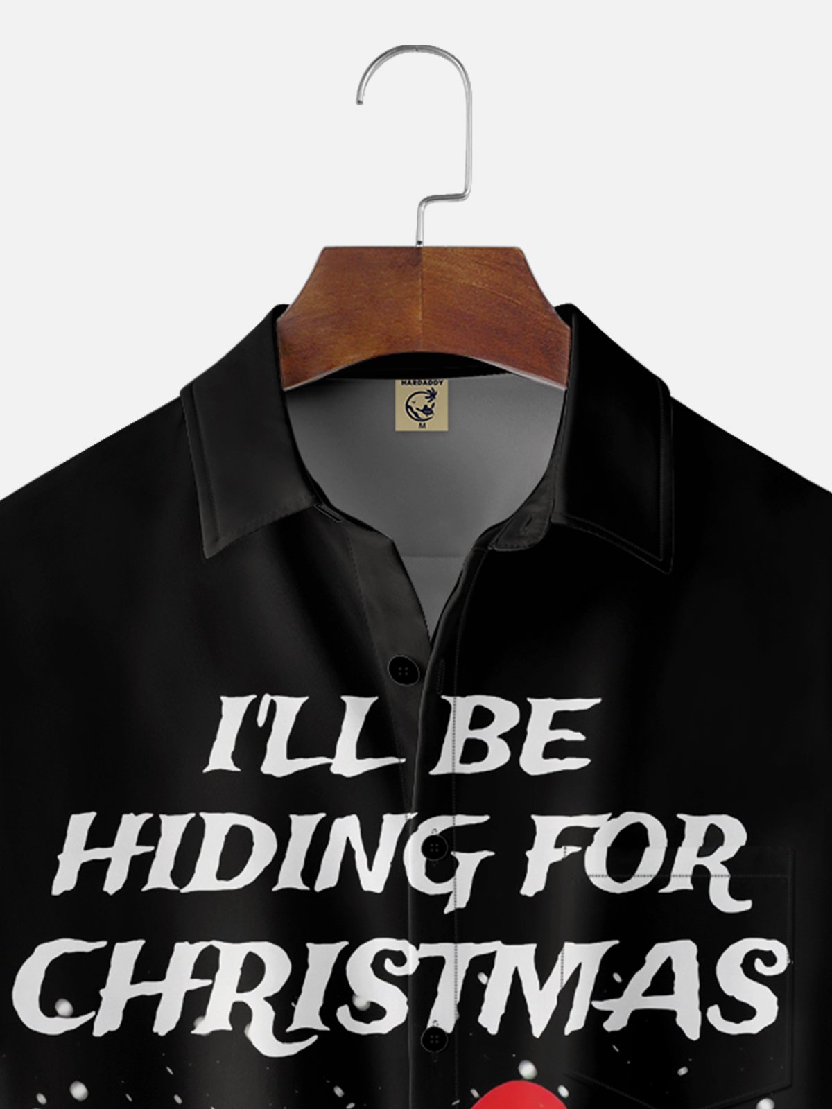 Moisture-wicking I ll Be Hiding For Christmas Bigfoot Chest Pocket Casual Shirt