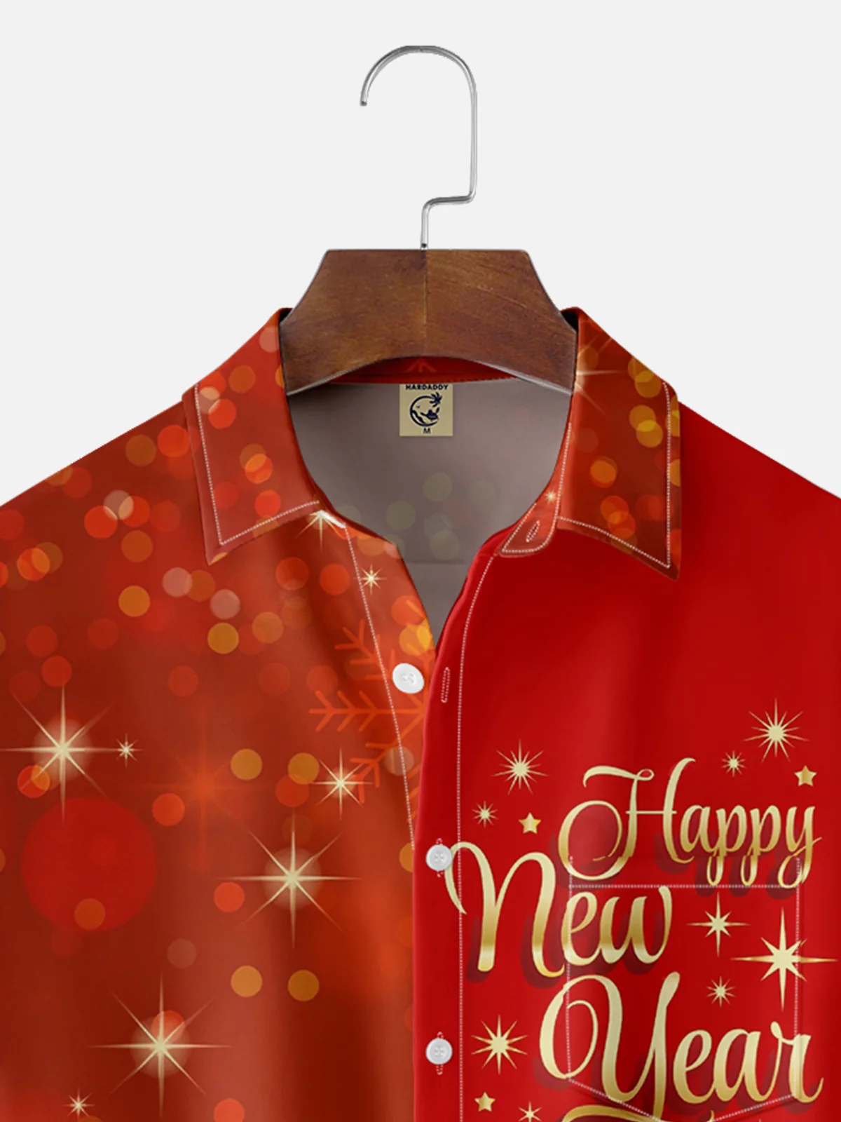 Moisture Wicking Happy New Year Chest Pocket Casual Shirt