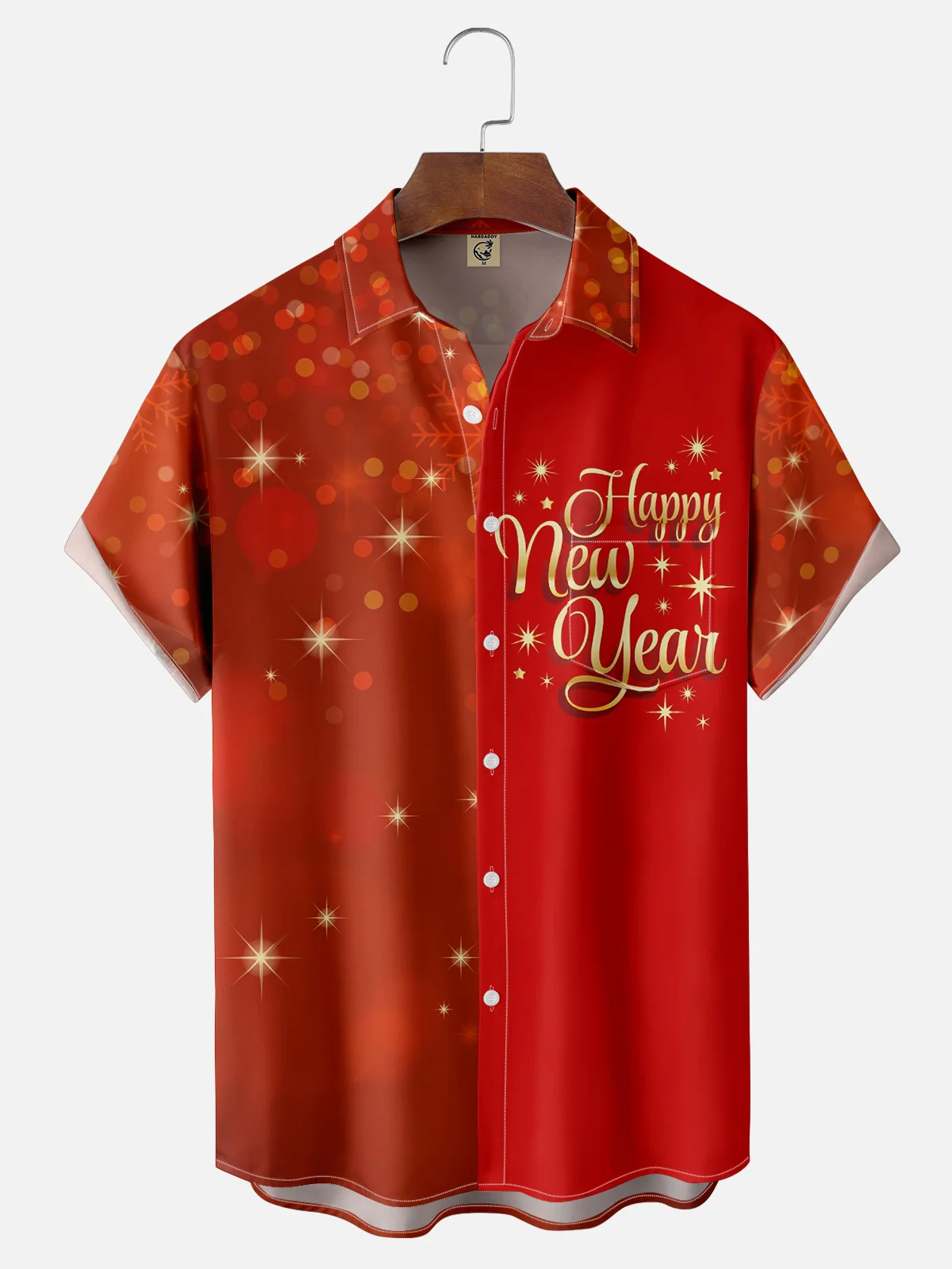 Moisture Wicking Happy New Year Chest Pocket Casual Shirt