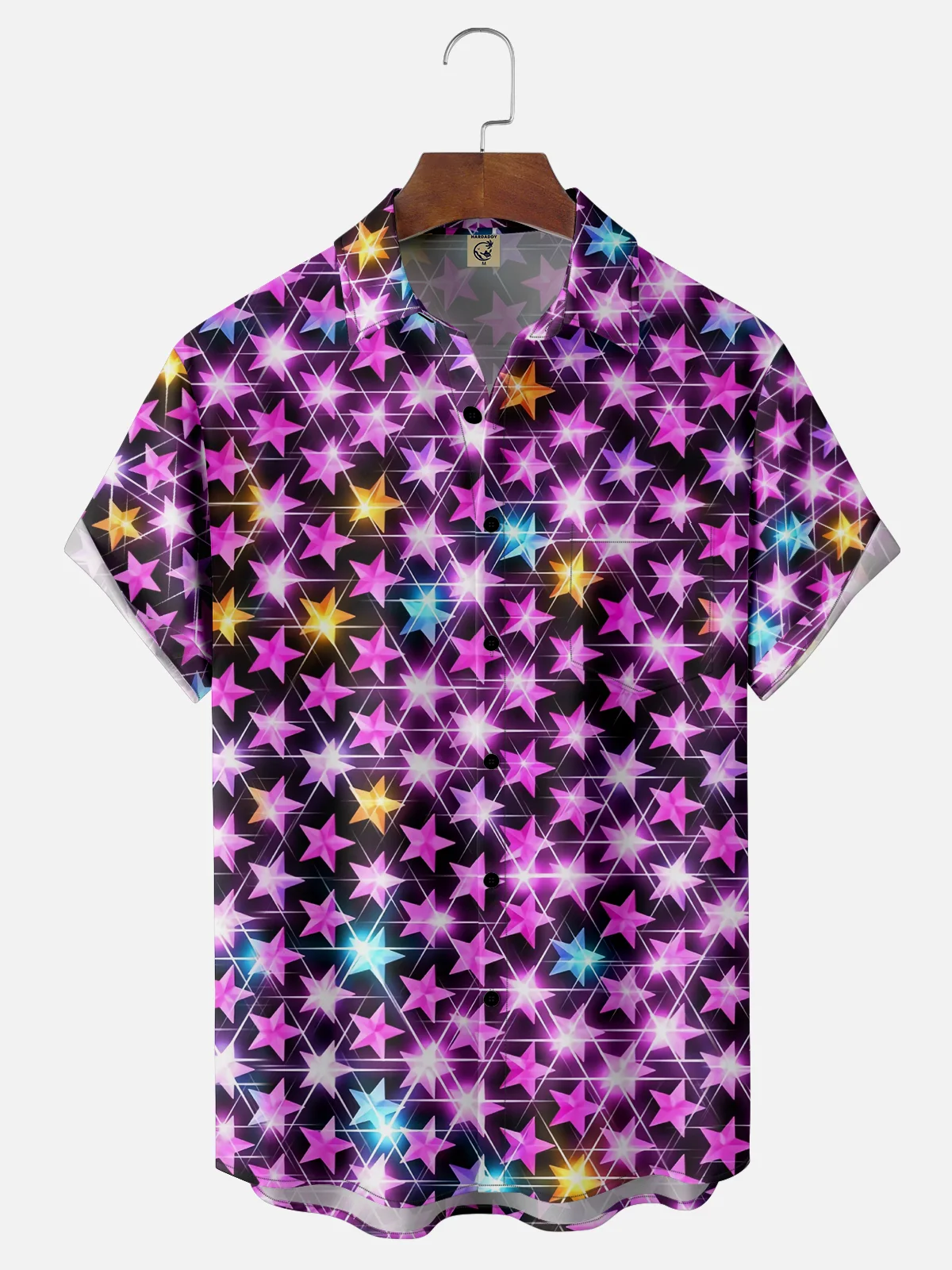 Moisture-wicking Funky Star Chest Pocket Casual Shirt