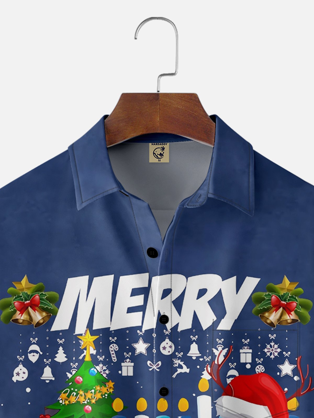 Moisture-wicking Hanukkah Menorah Chest Pocket Casual Shirt