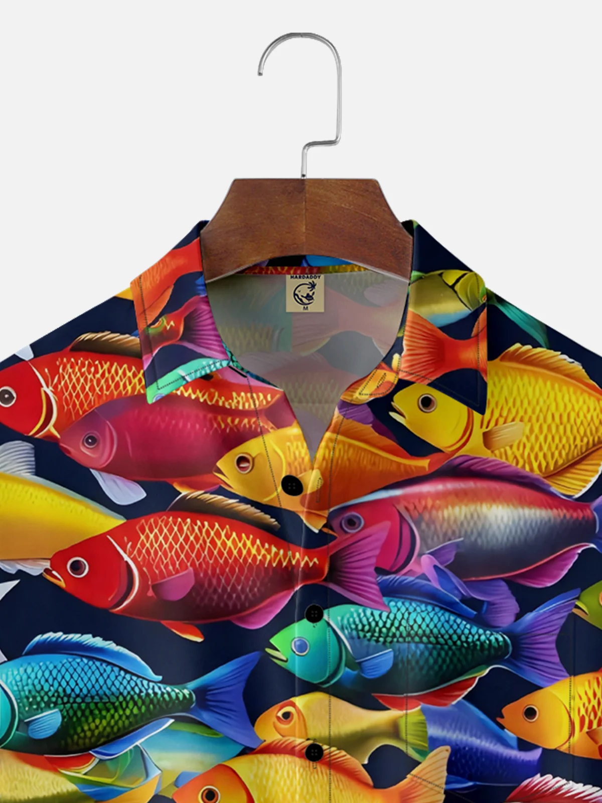 Moisture-wicking Fish Chest Pocket Hawaiian Shirt