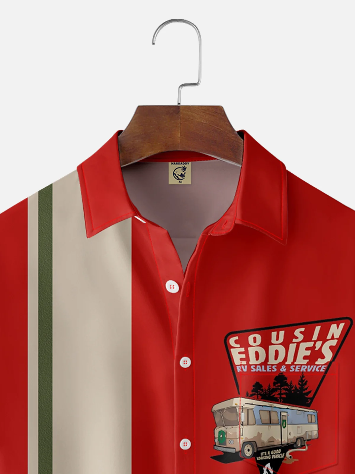 Moisture-wicking Christmas Cousin Eddies Chest Pocket Bowling Shirt