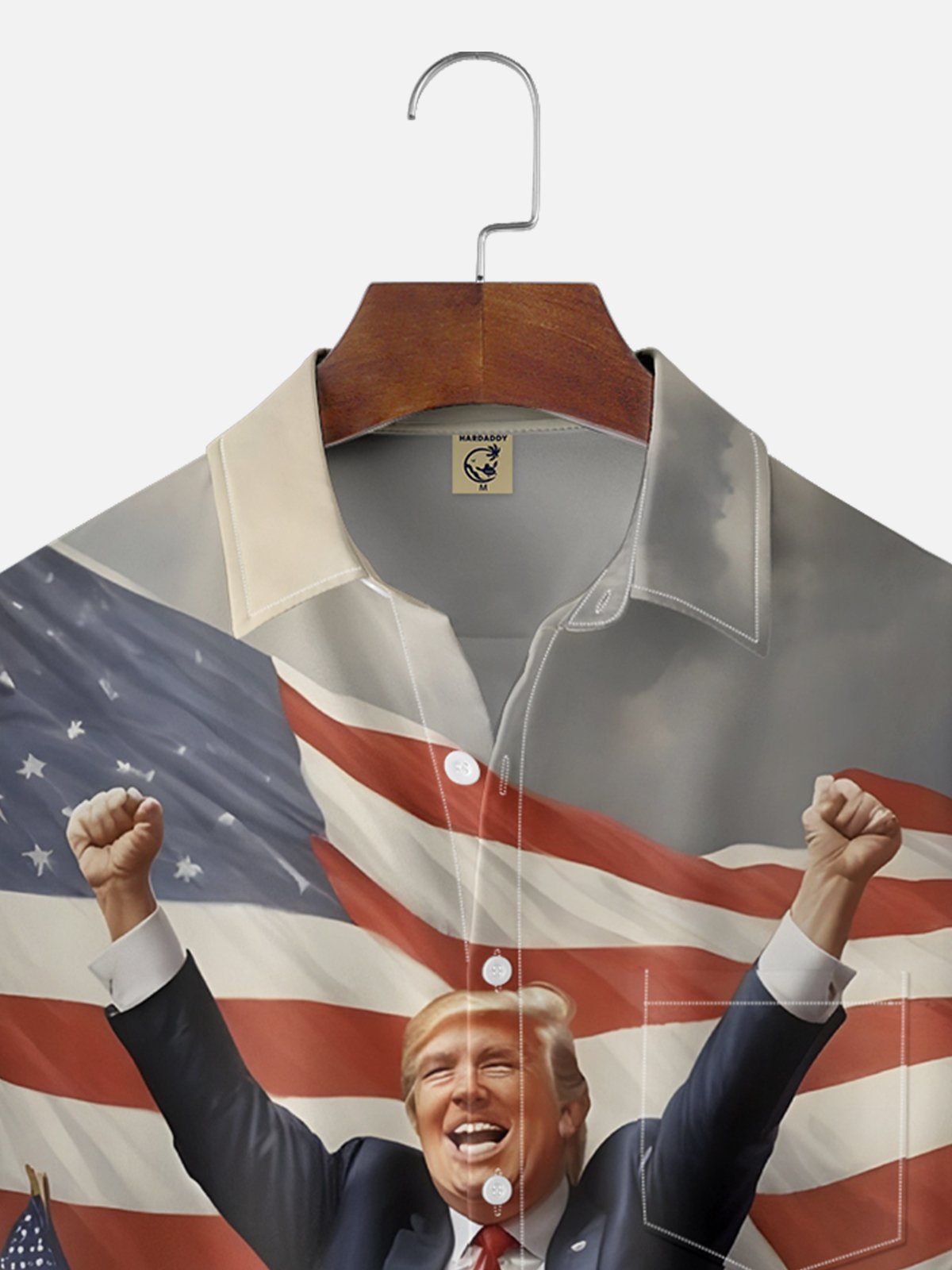 Moisture-wicking U.S. President Donald Trump Fight America Chest Pocket Casual Shirt