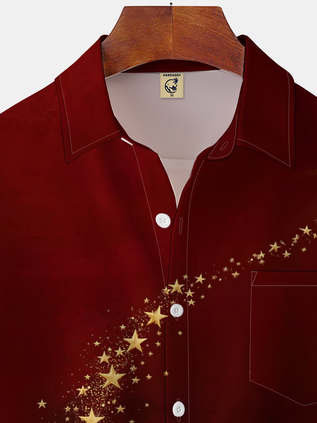 Moisture Wicking Christmas Chest Pocket Casual Shirt