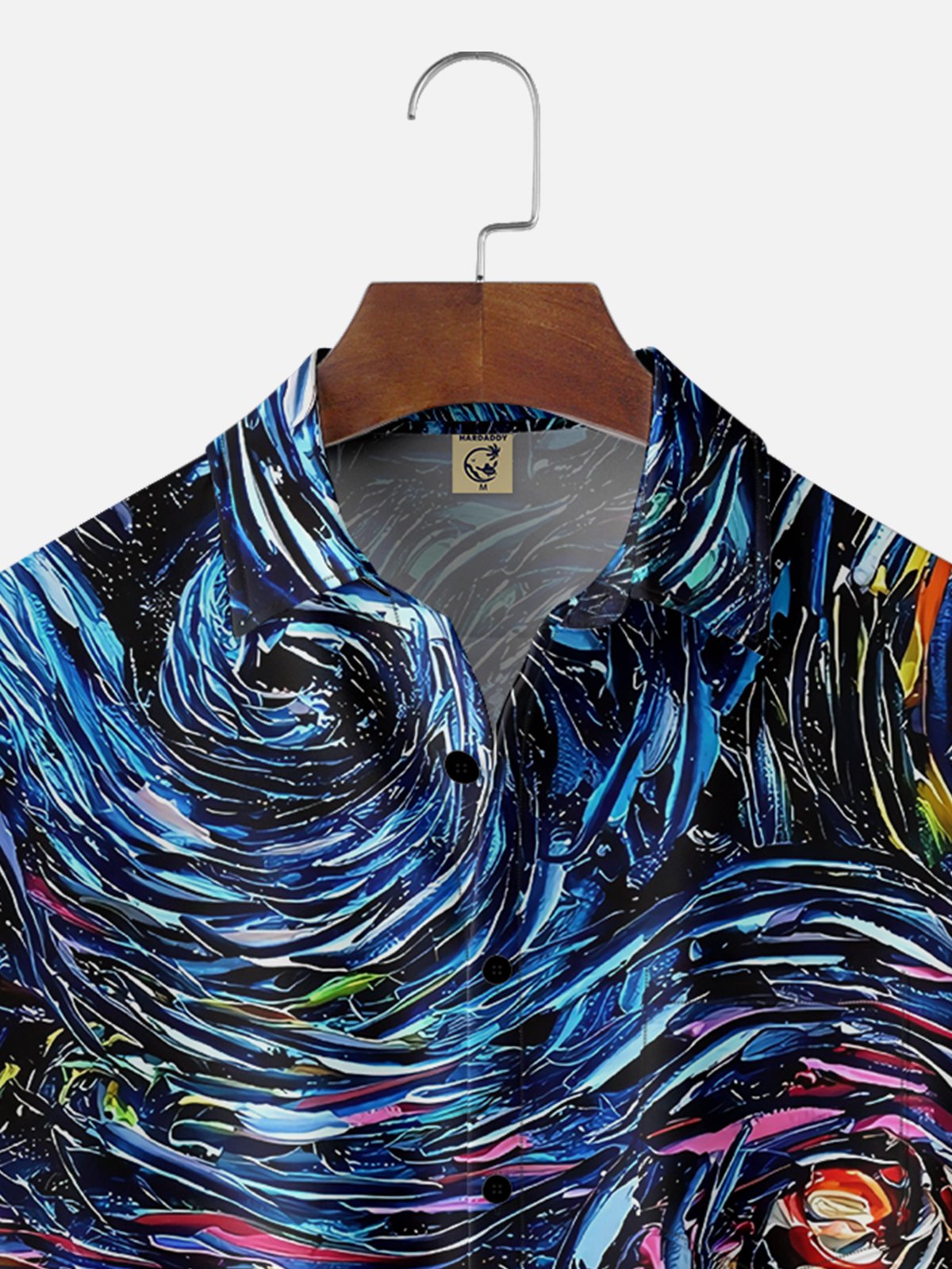 Moisture-wicking Charlie Oil Painting Chest Pocket Hawaiian Shirt