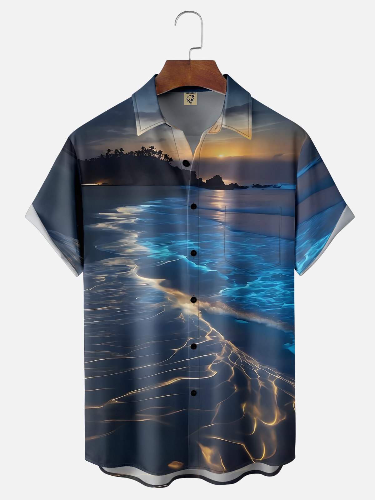 Moisture-wicking Dream Beach Chest Pocket Hawaiian Shirt