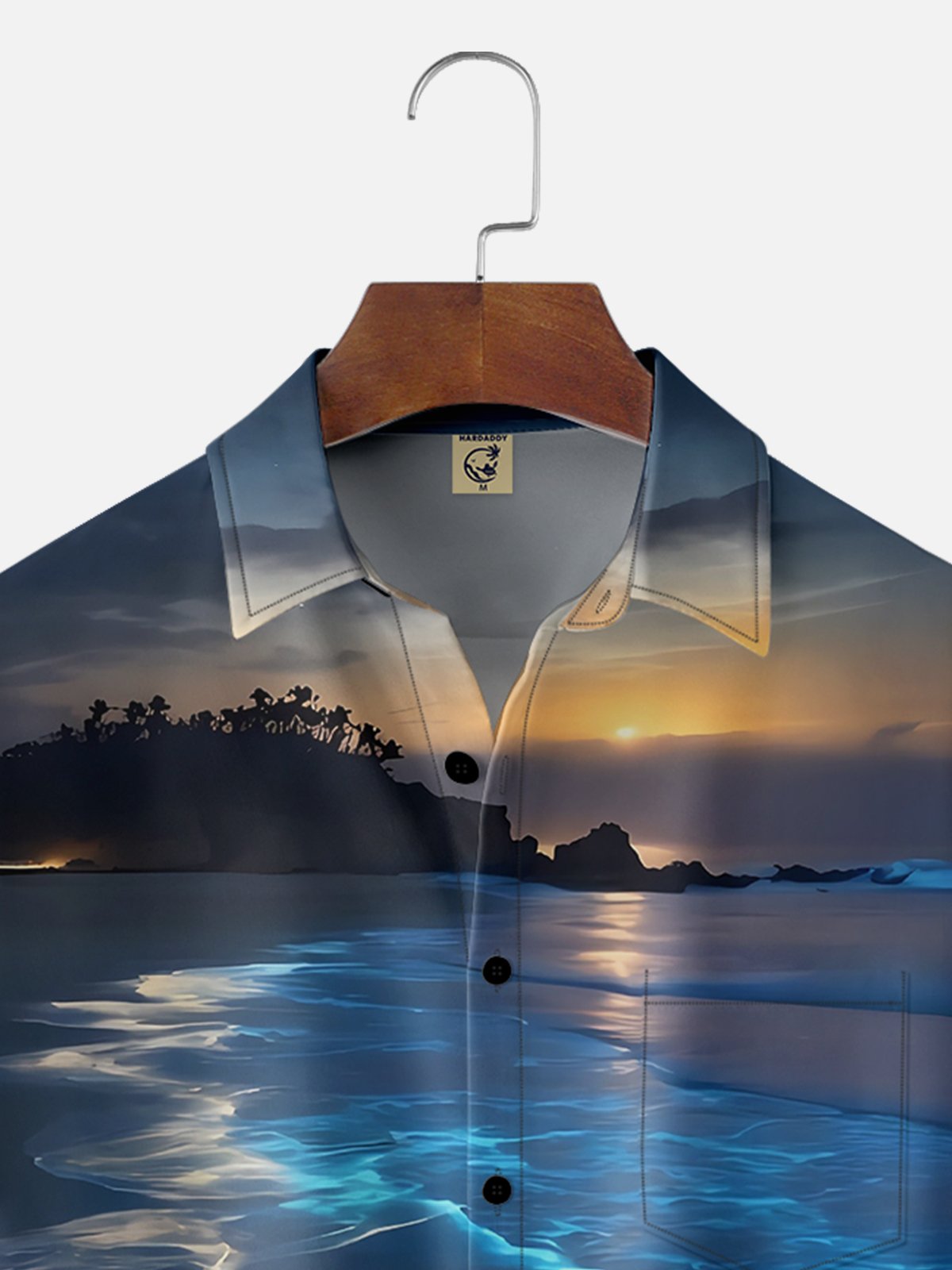 Moisture-wicking Dream Beach Chest Pocket Hawaiian Shirt