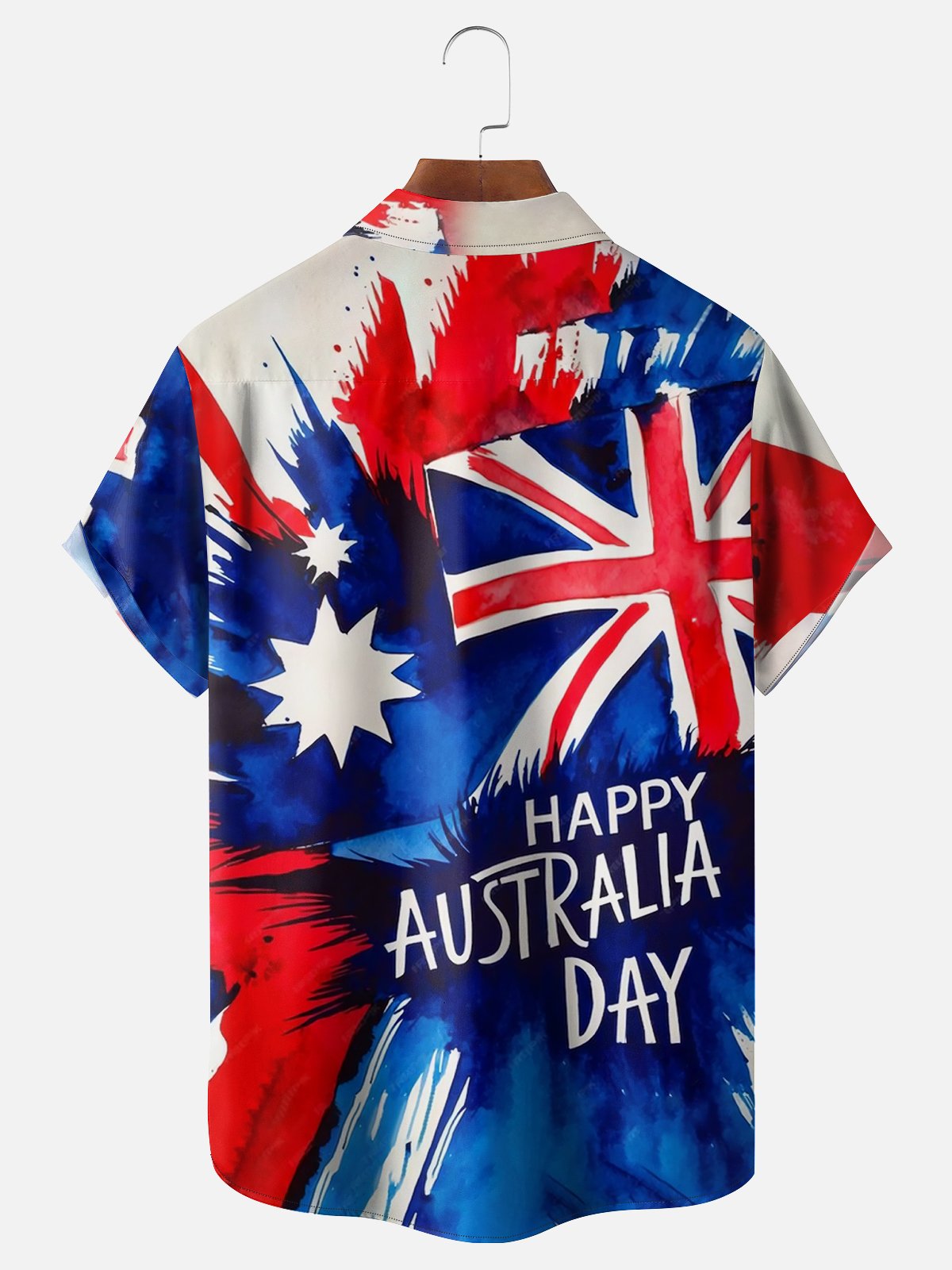 Moisture-wicking Australia Day Art Chest Pocket Hawaiian Shirt