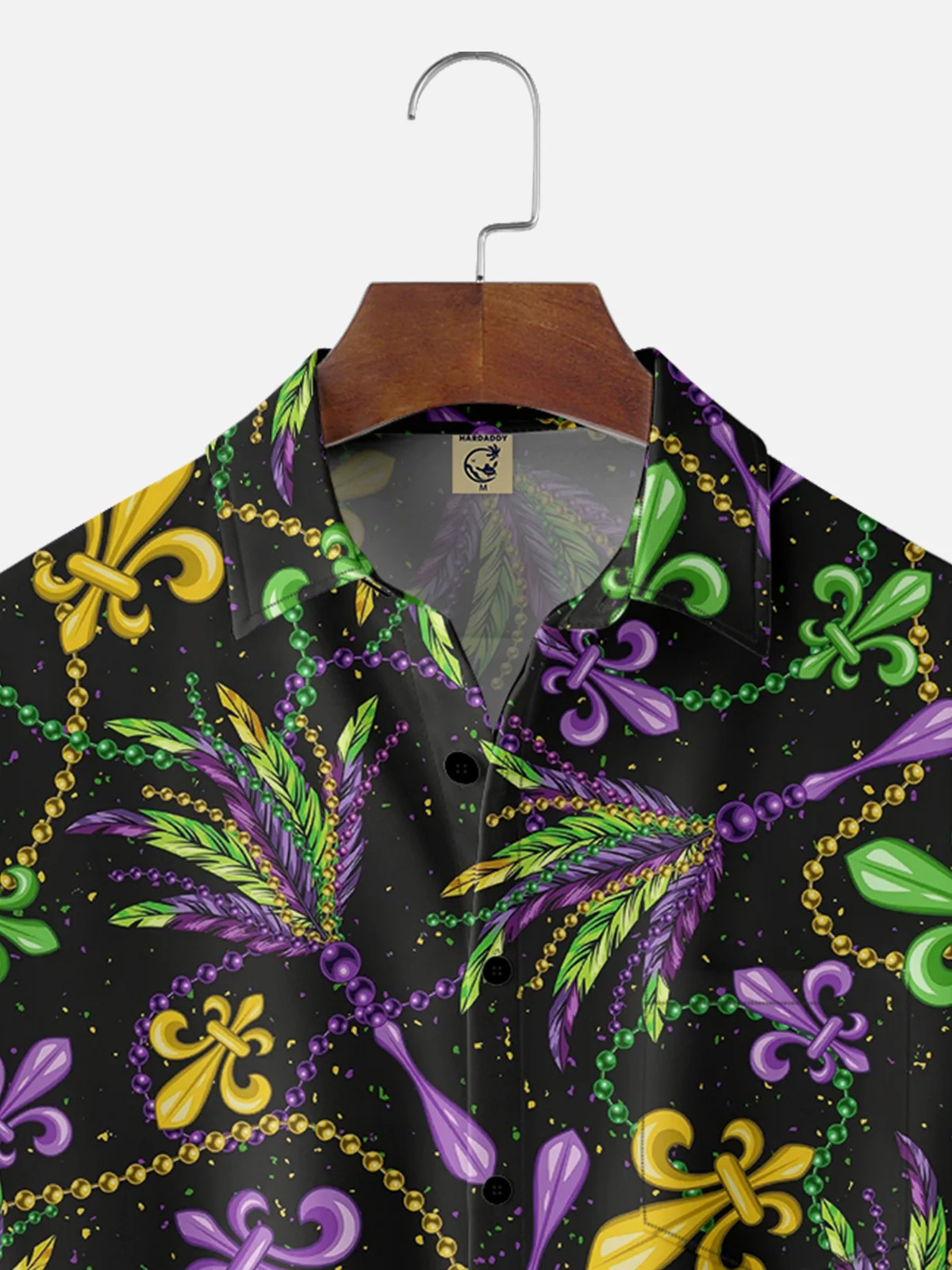 Moisture-wicking Mardi Gras Beads Chest Pocket Casual Shirt