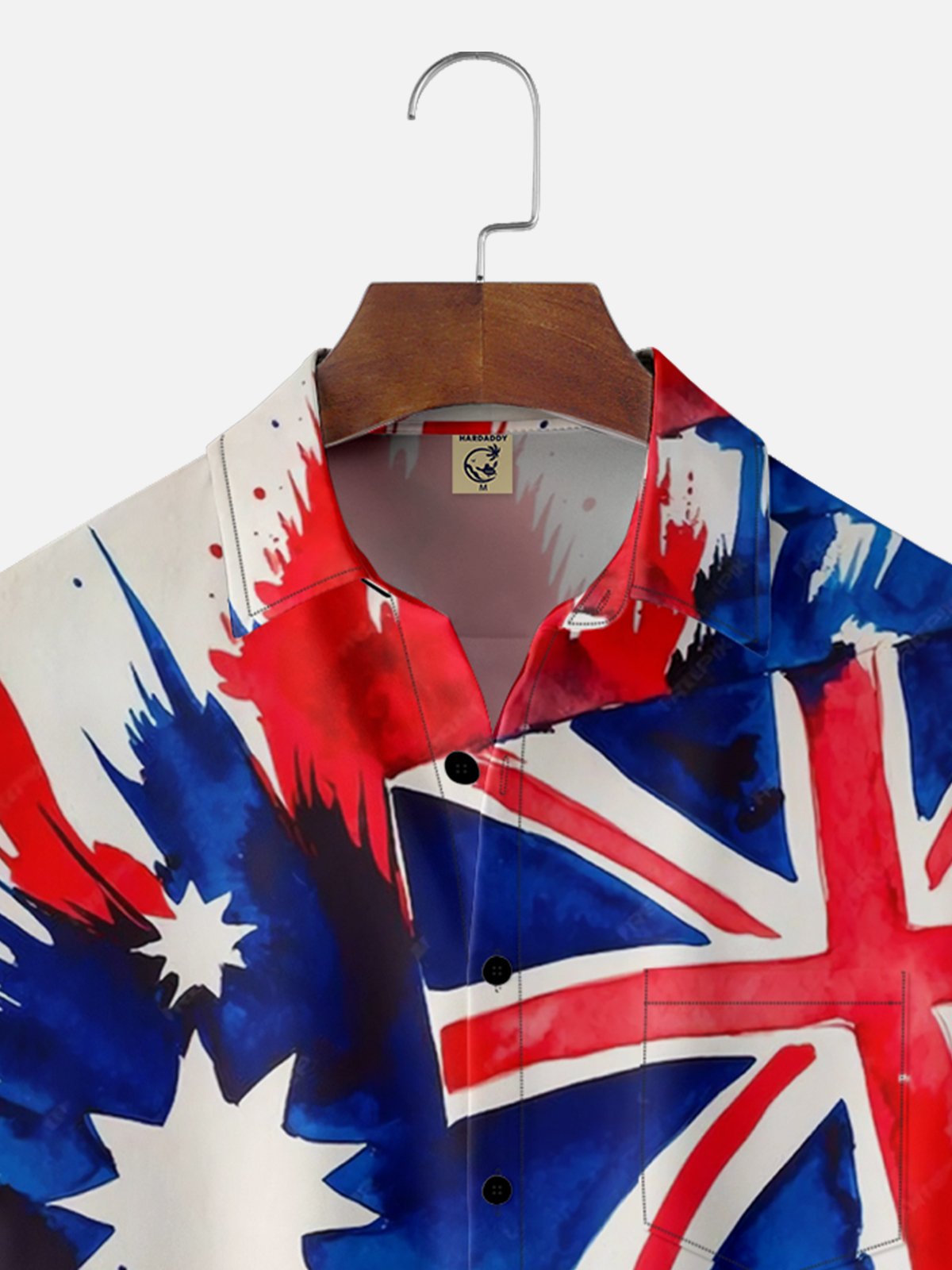 Moisture-wicking Australia Day Art Chest Pocket Hawaiian Shirt