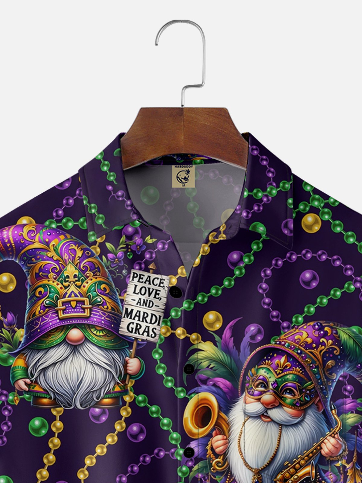 Moisture-wicking Mardi Gras Gnome Mask Chest Pocket Casual Shirt