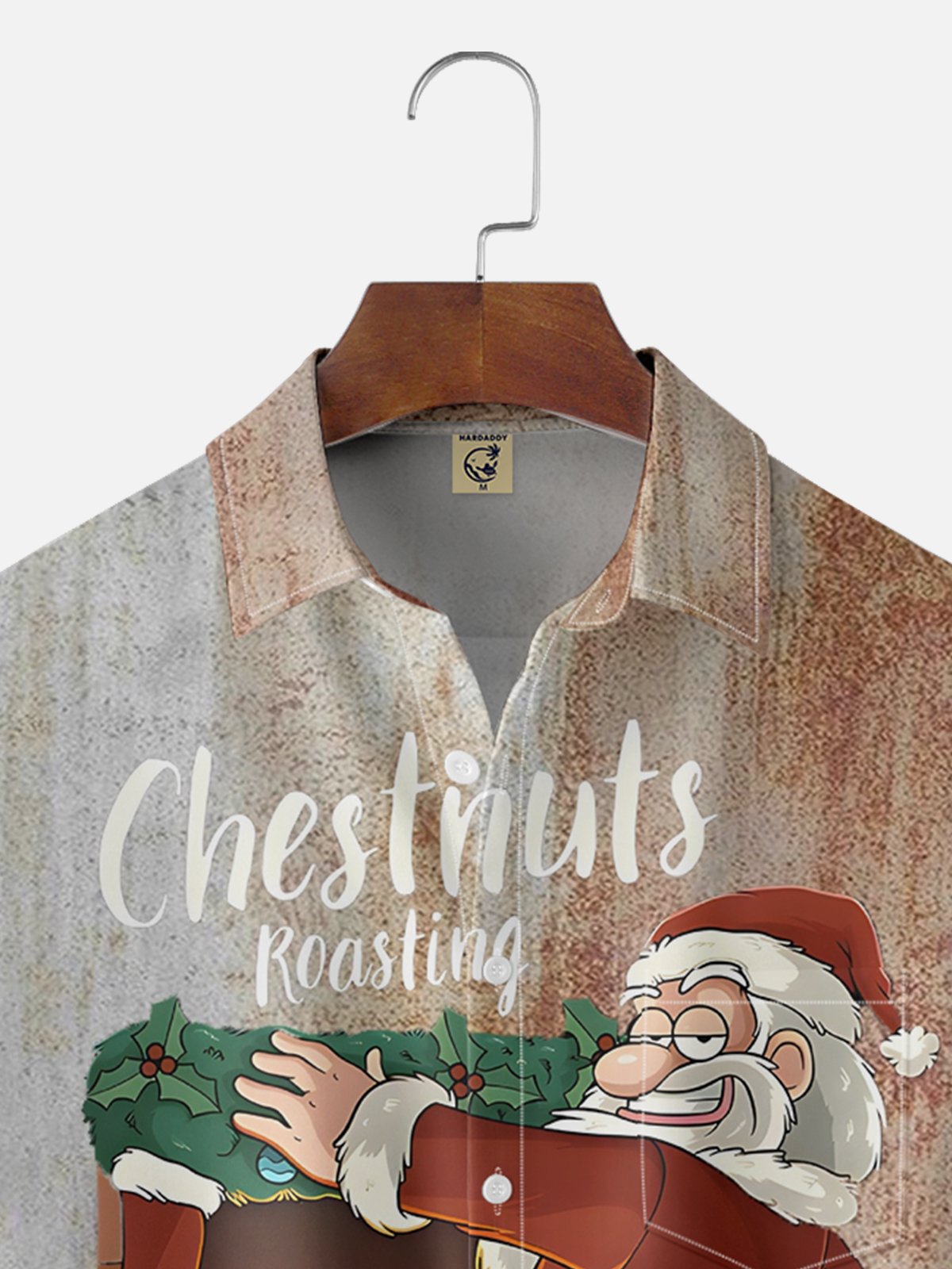 Moisture-wicking Christmas Prank Santa Claus Chest Pocket Hawaiian Shirt