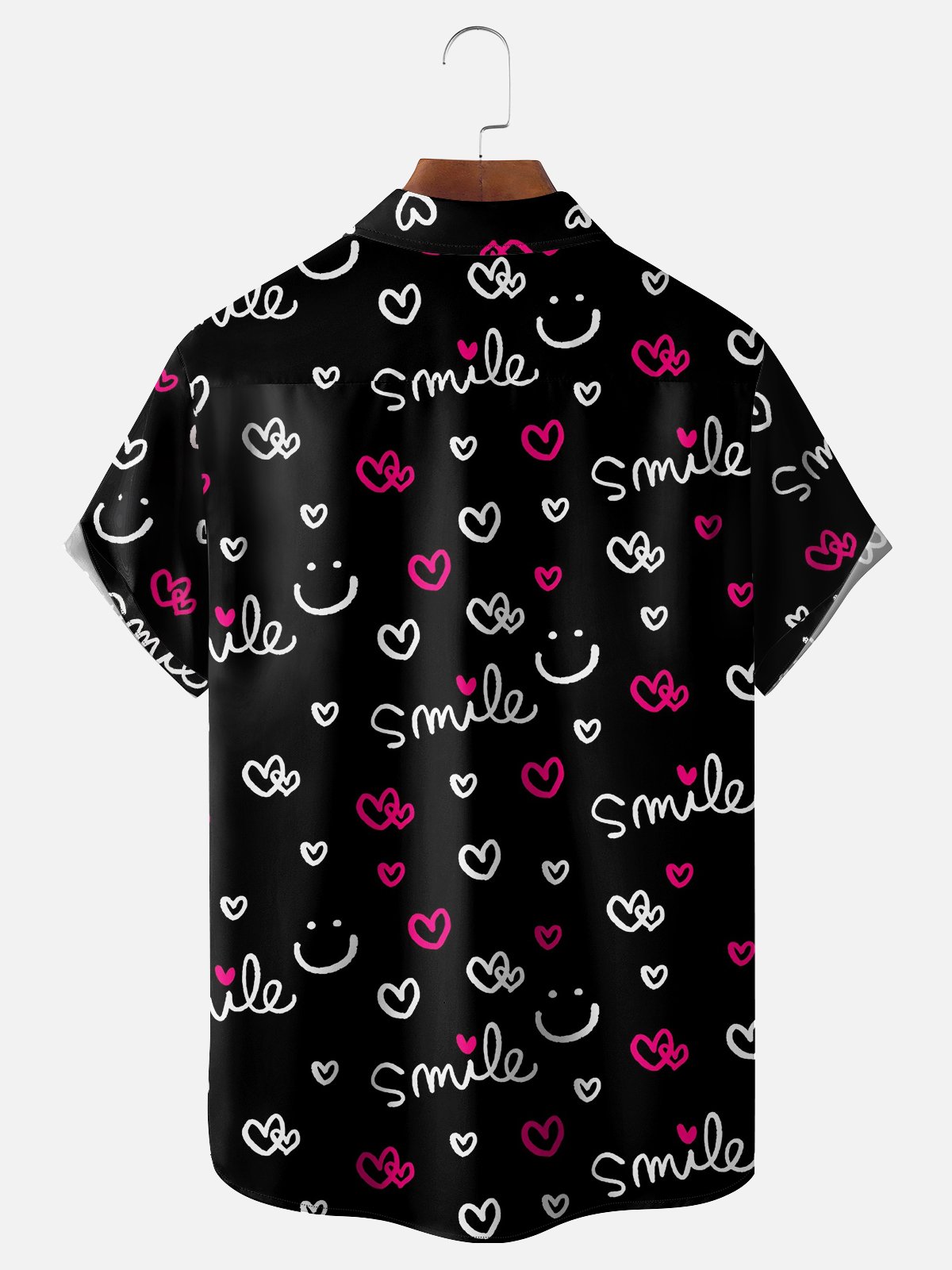 Moisture-wicking Valentine's Day Love Letters Chest Pocket Casual Shirt