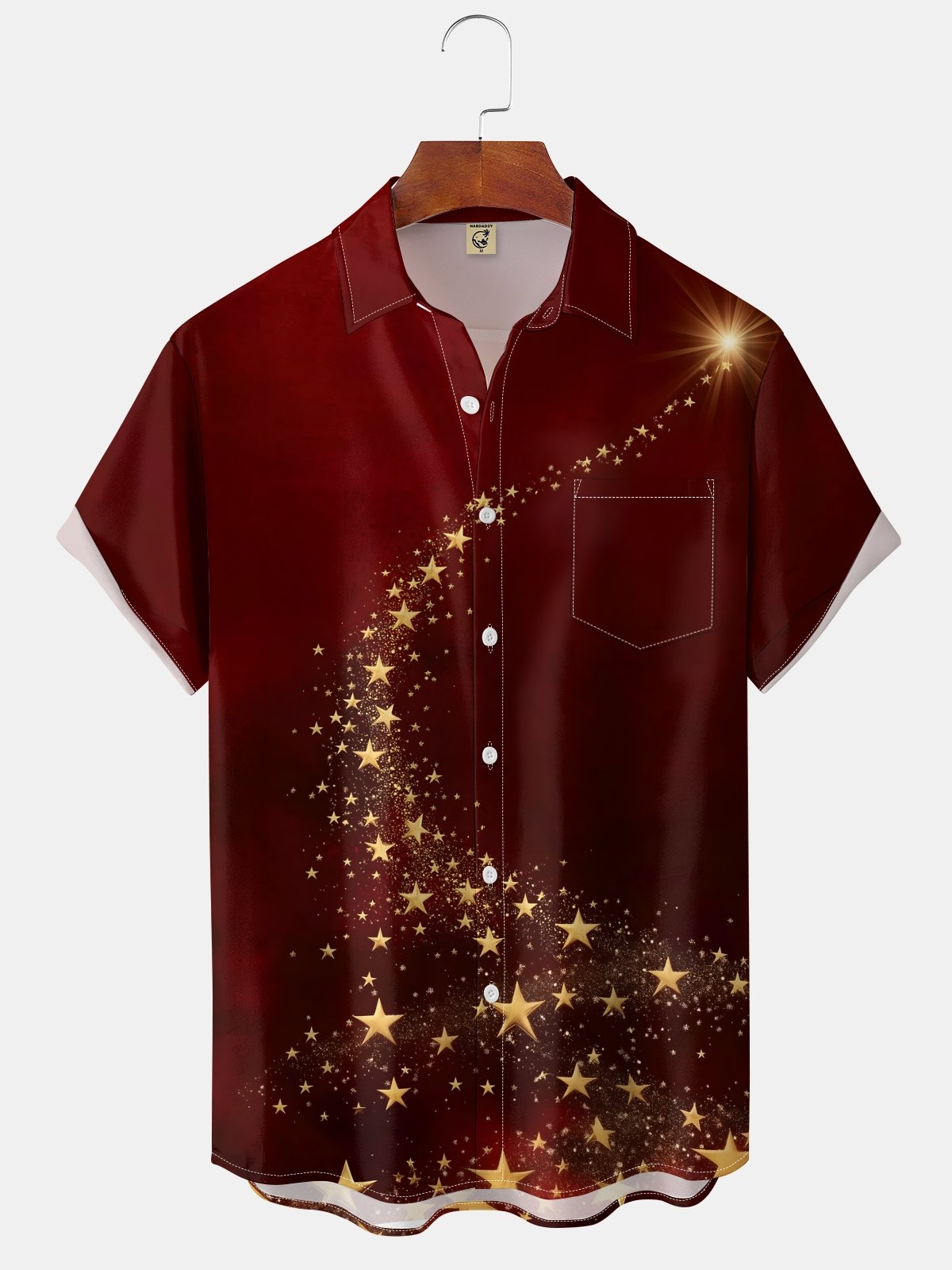 Moisture Wicking Christmas Chest Pocket Casual Shirt