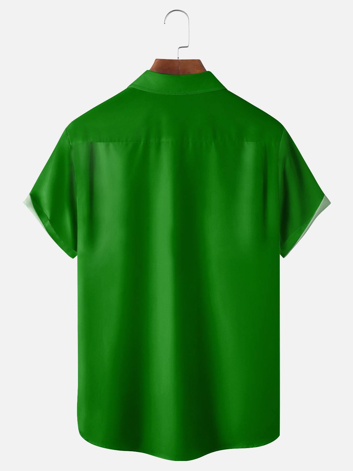 Moisture-wicking St. Patrick's Day Shamrock Beer Chest Pocket Bowling Shirt