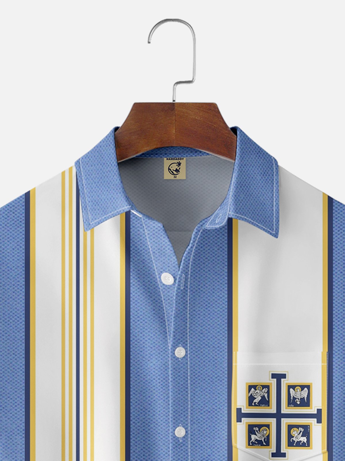 Moisture-wicking Religious Holy Cross Chest Pocket Bowling Shirt