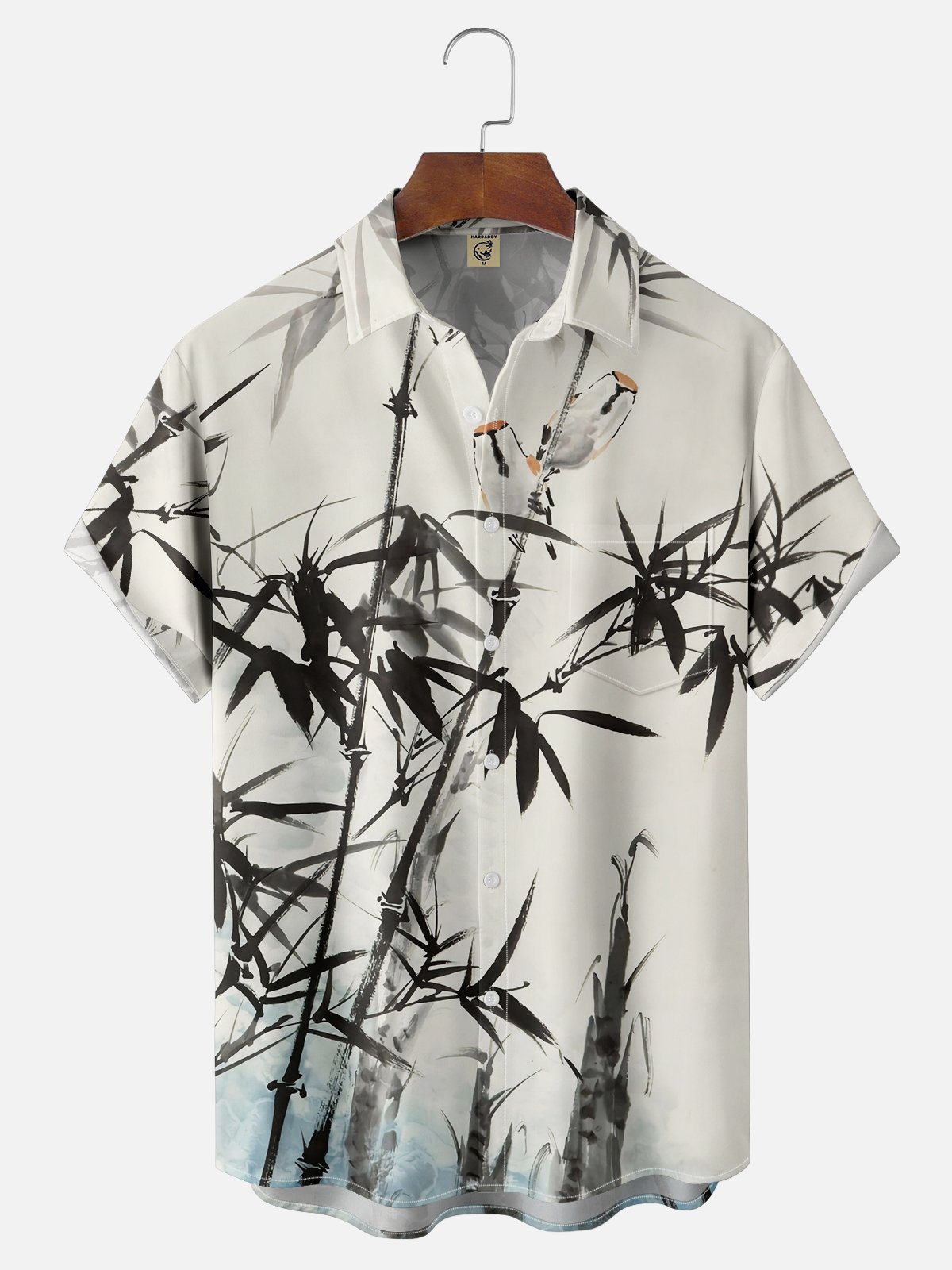 Moisture-wicking Bamboo Bird Chest Pocket Hawaiian Shirt